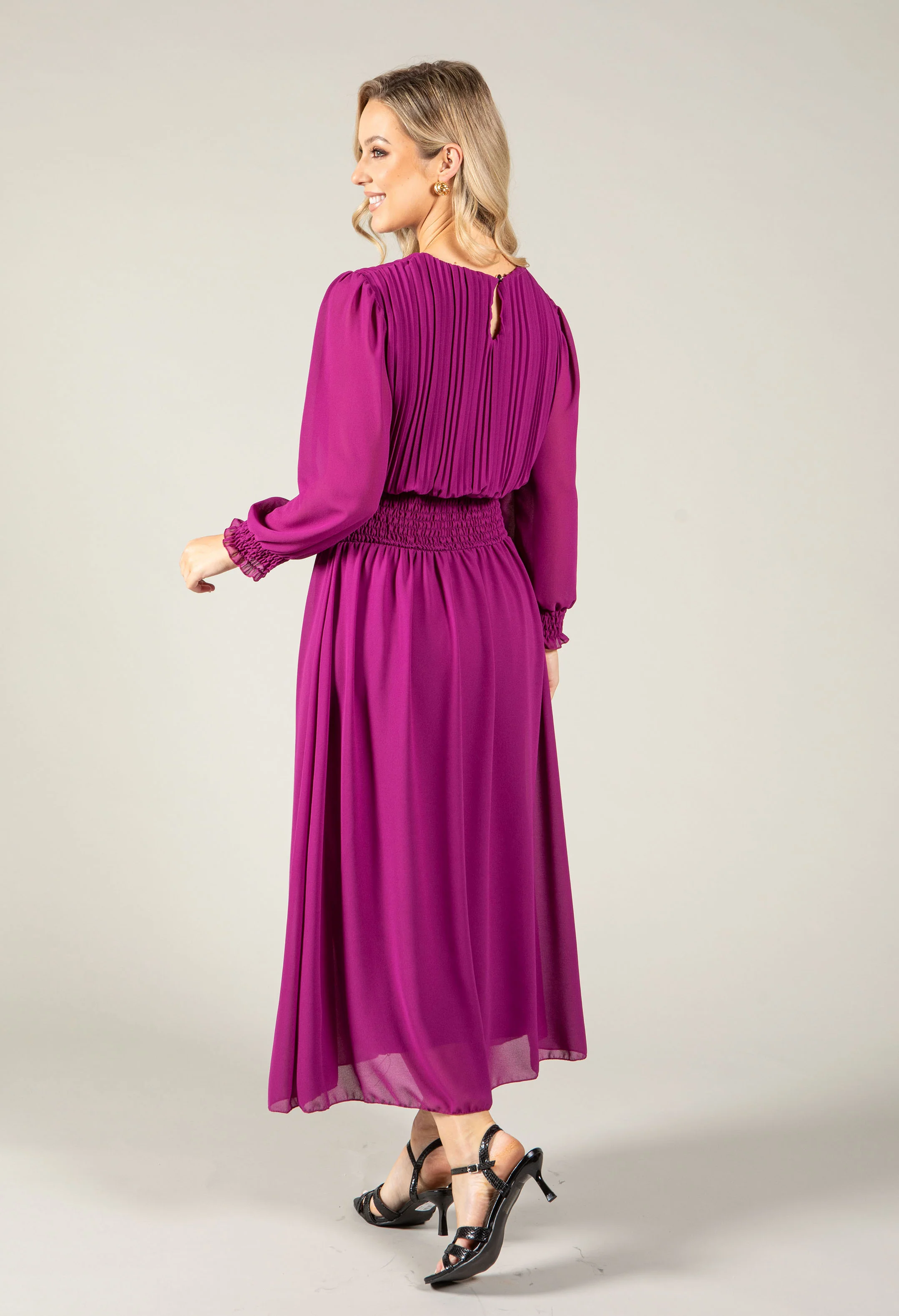 Plisse Pleated Midi Dress - Image 13