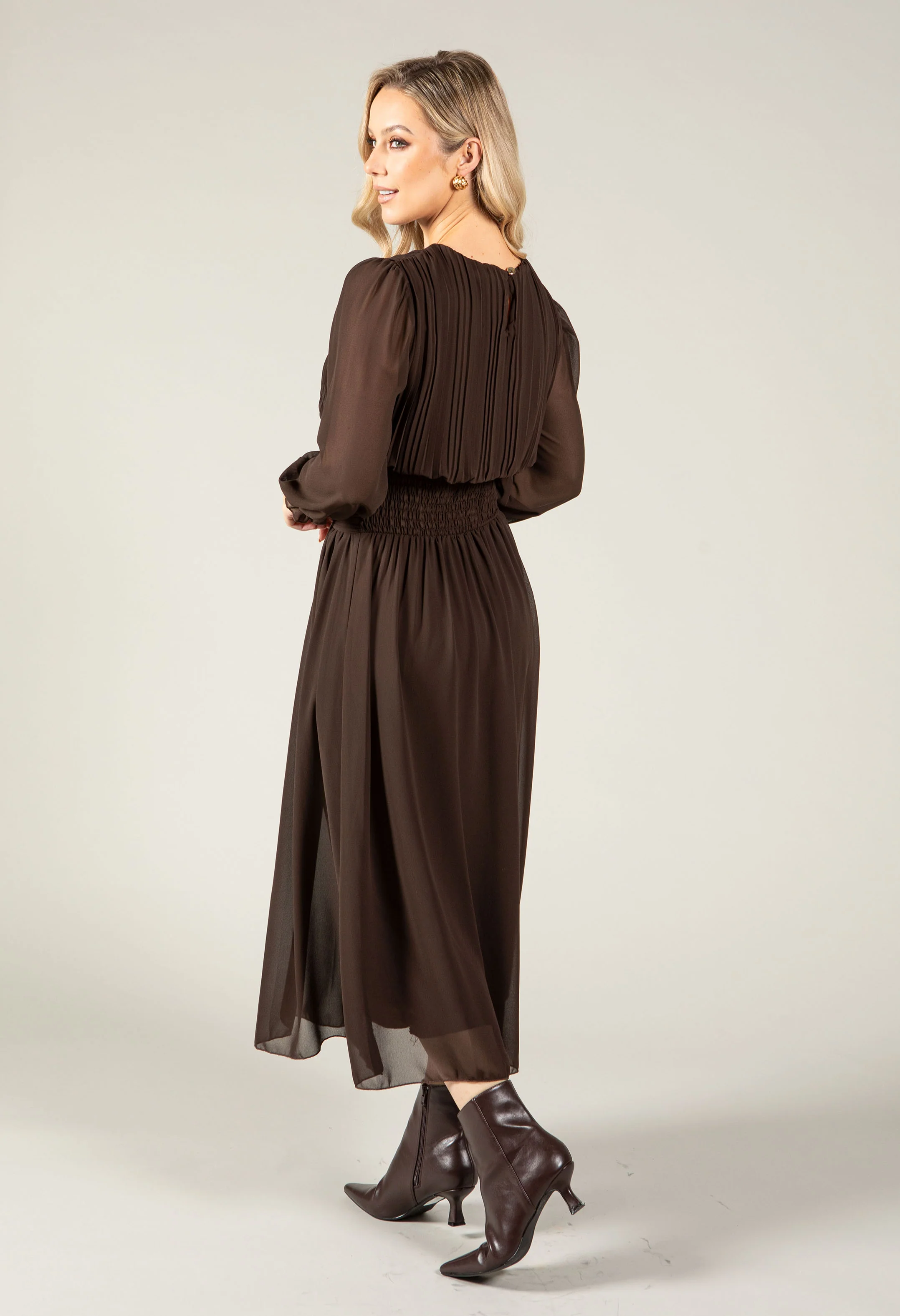 Plisse Pleated Midi Dress - Image 5