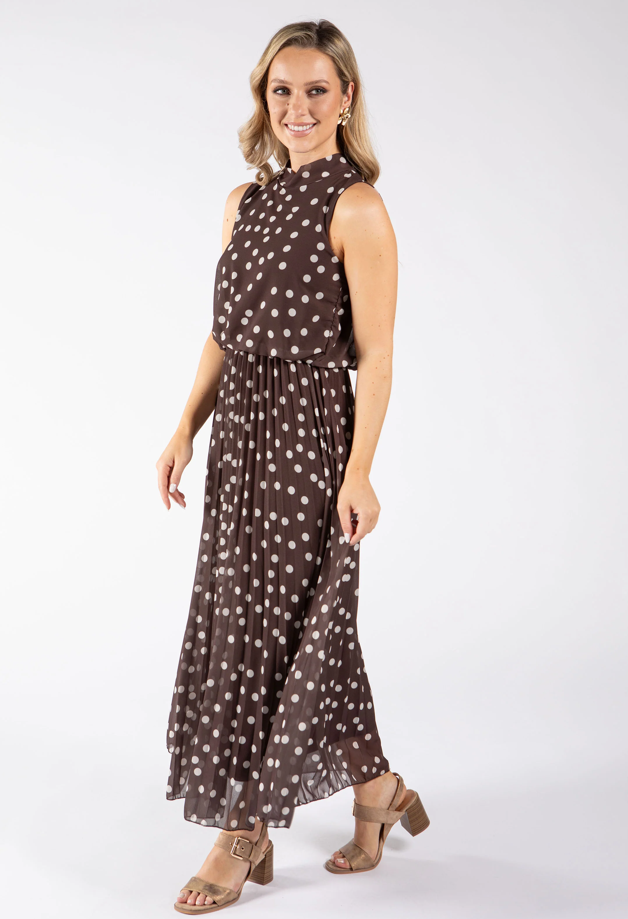 Polka Dot Halter Midi Dress - Image 5