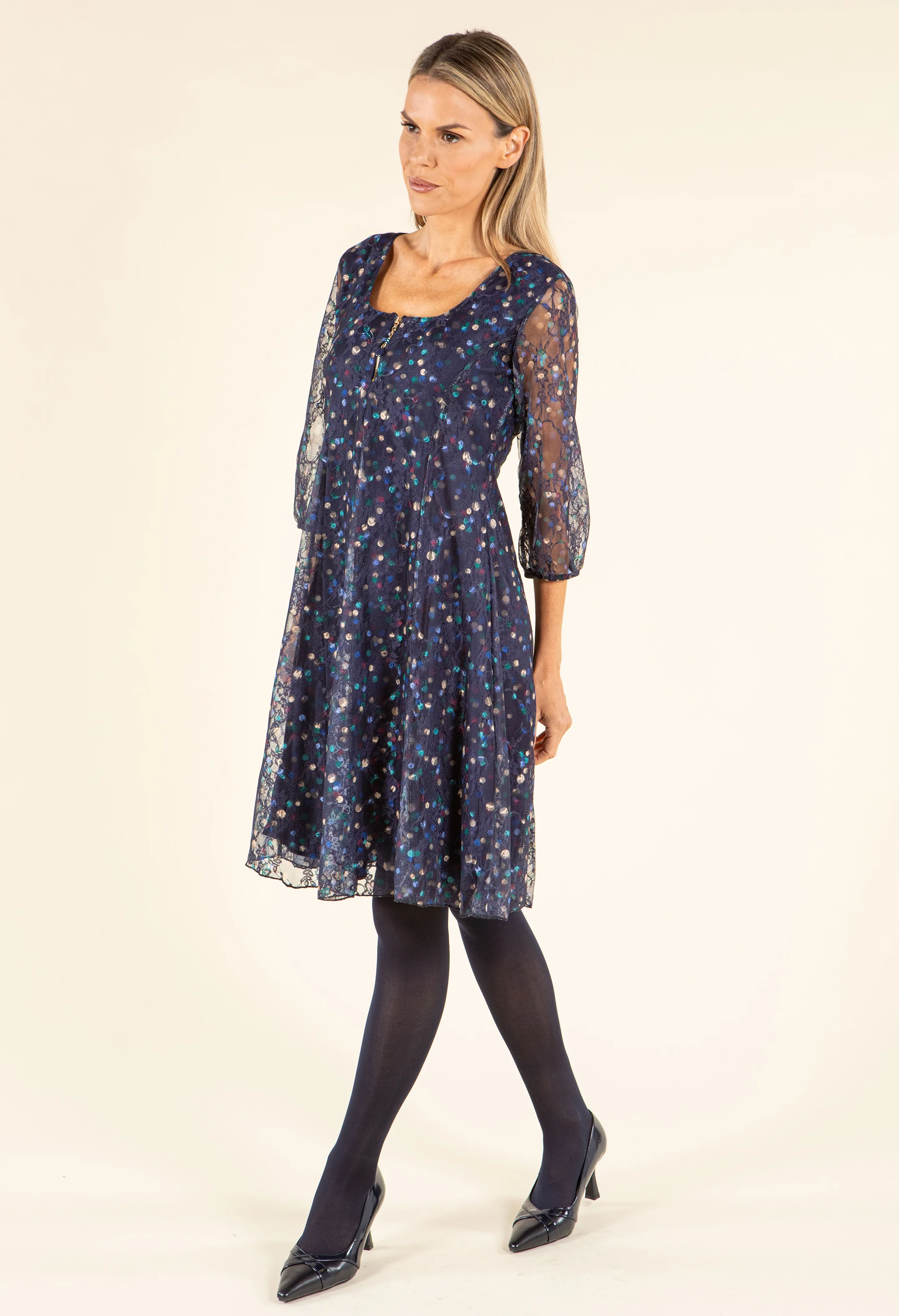 Polka Dot Lace Dress - Image 3