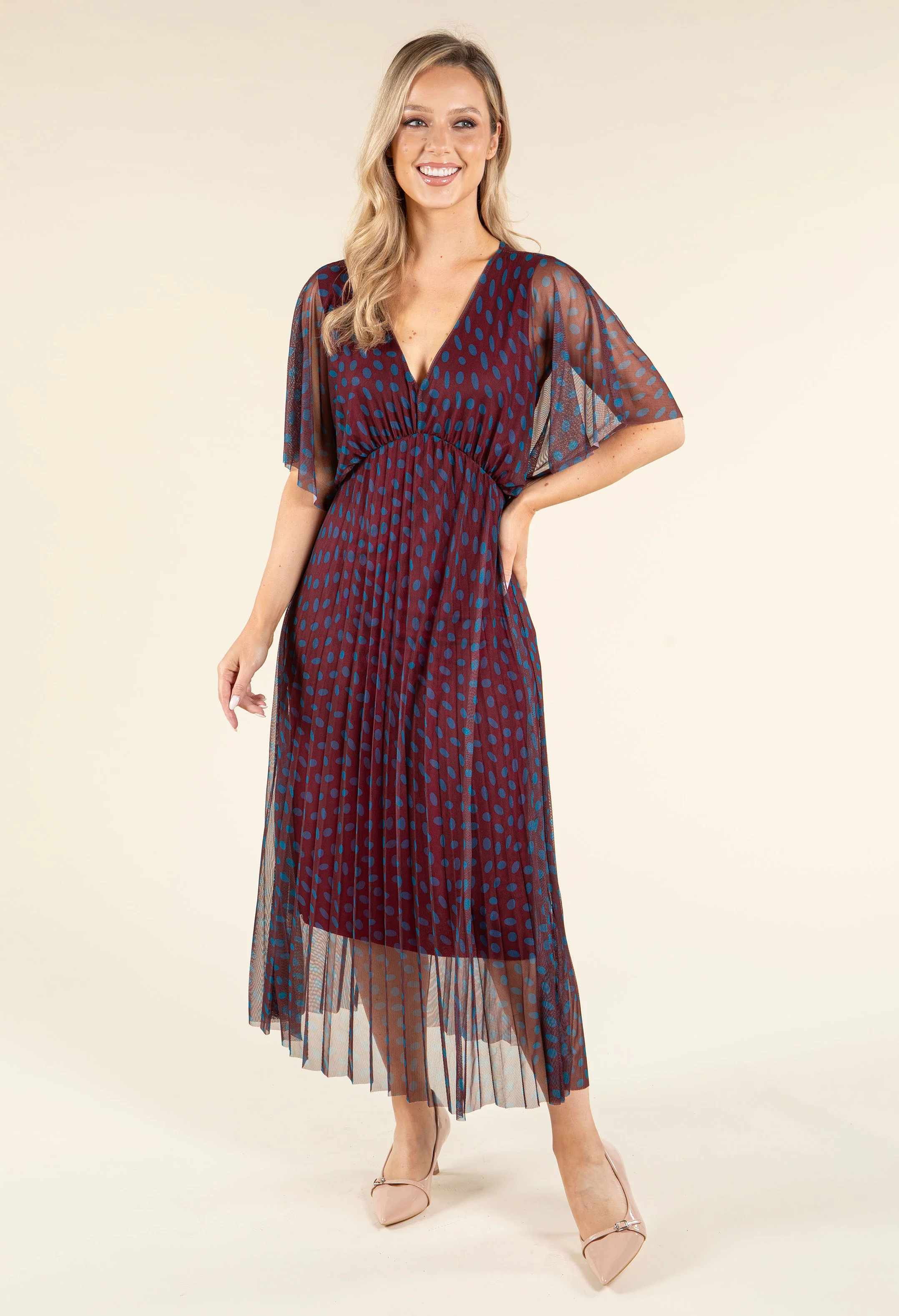 Polka Dot Mesh Dress - Image 6