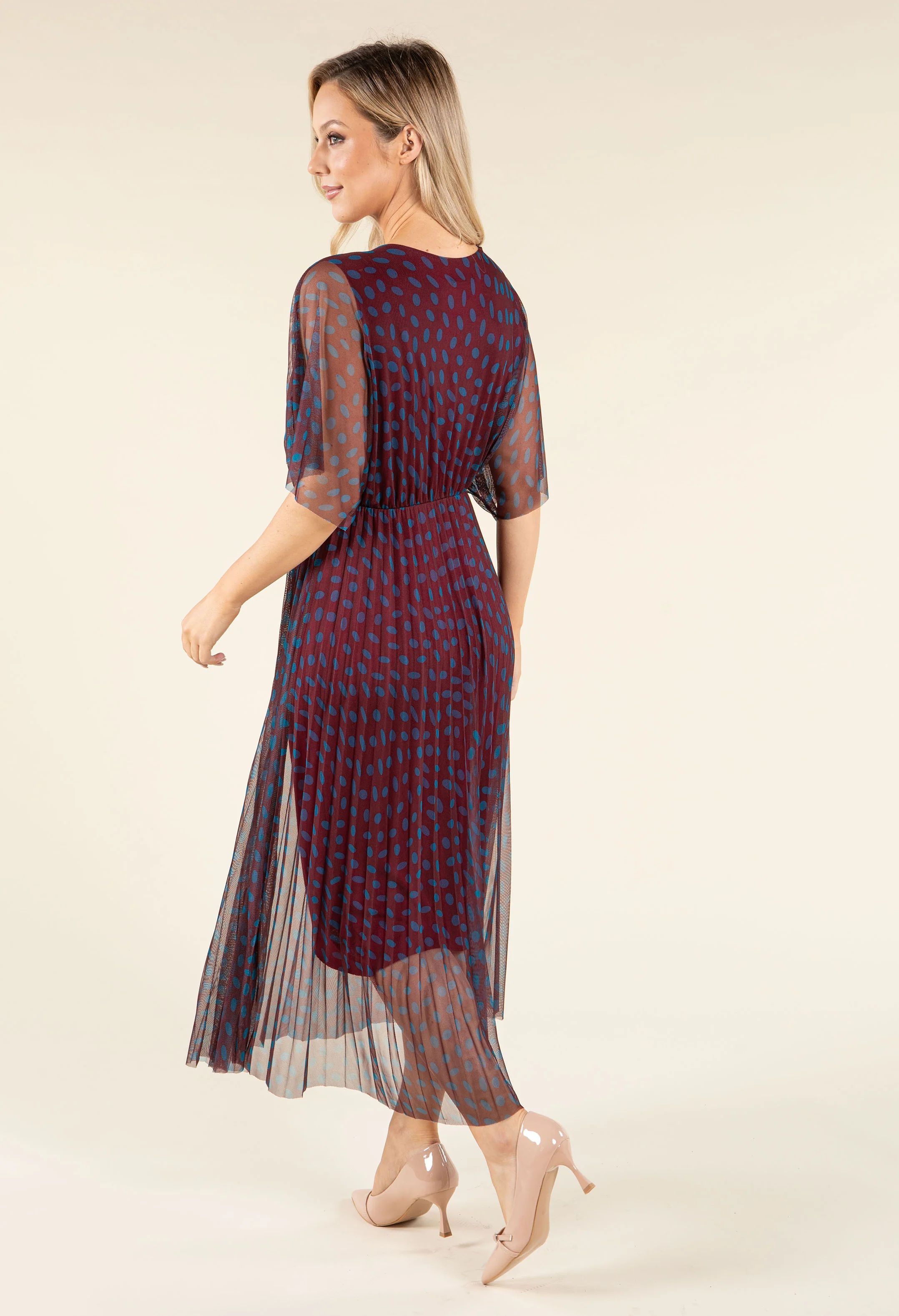 Polka Dot Mesh Dress - Image 8