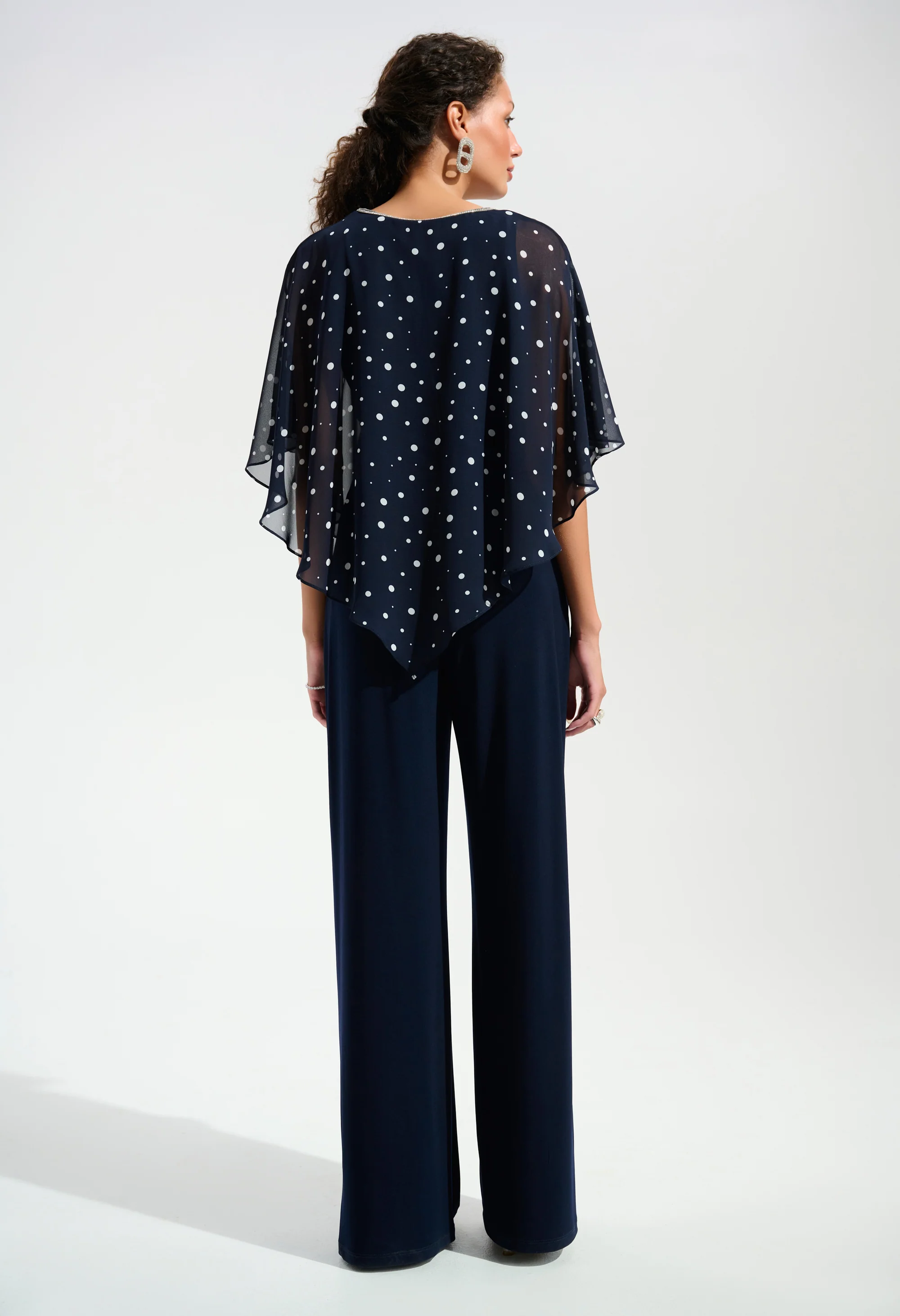 Polka Dot V-neck Blouse - Image 3