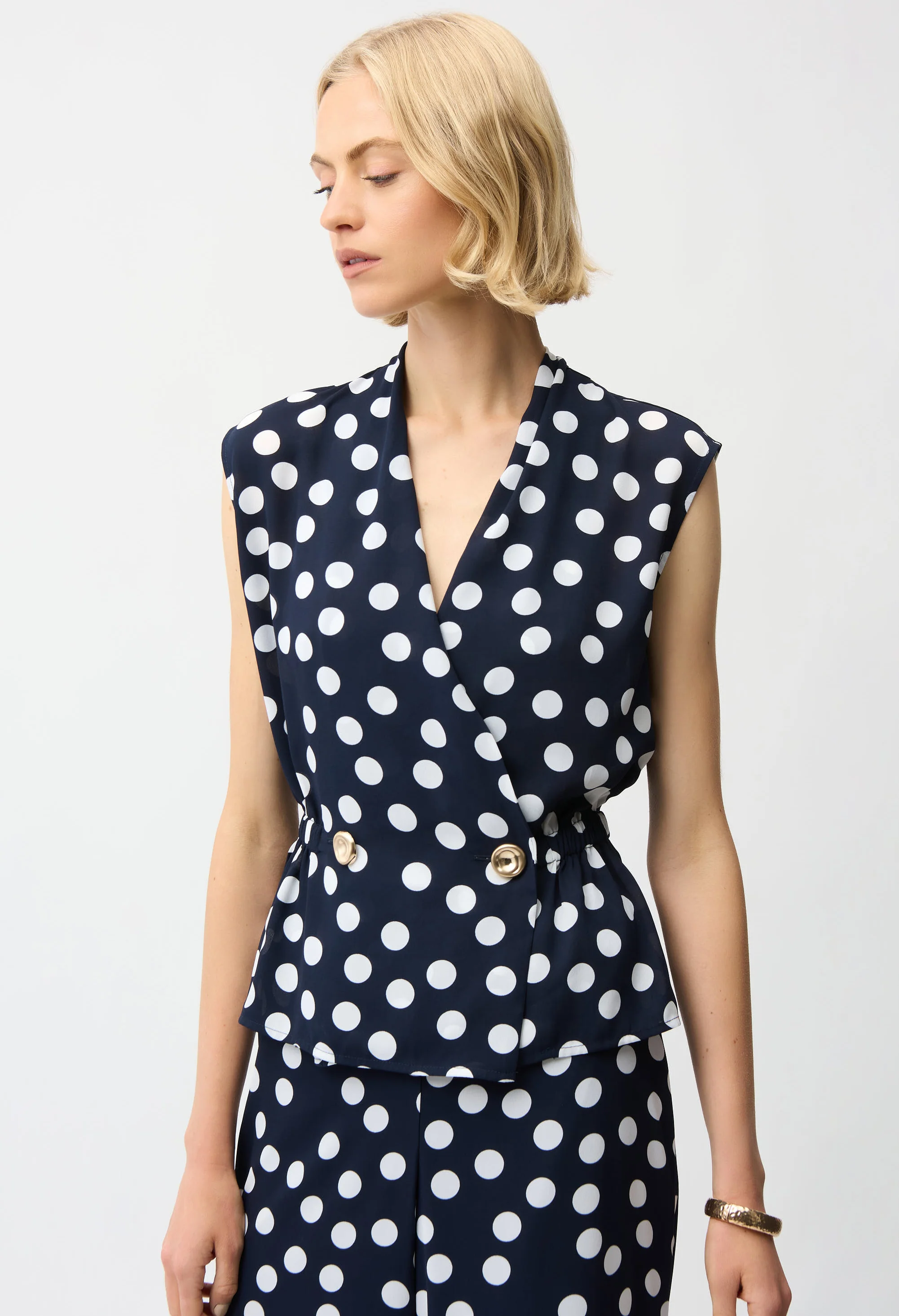 Polka Dot V-neck Top - Image 2