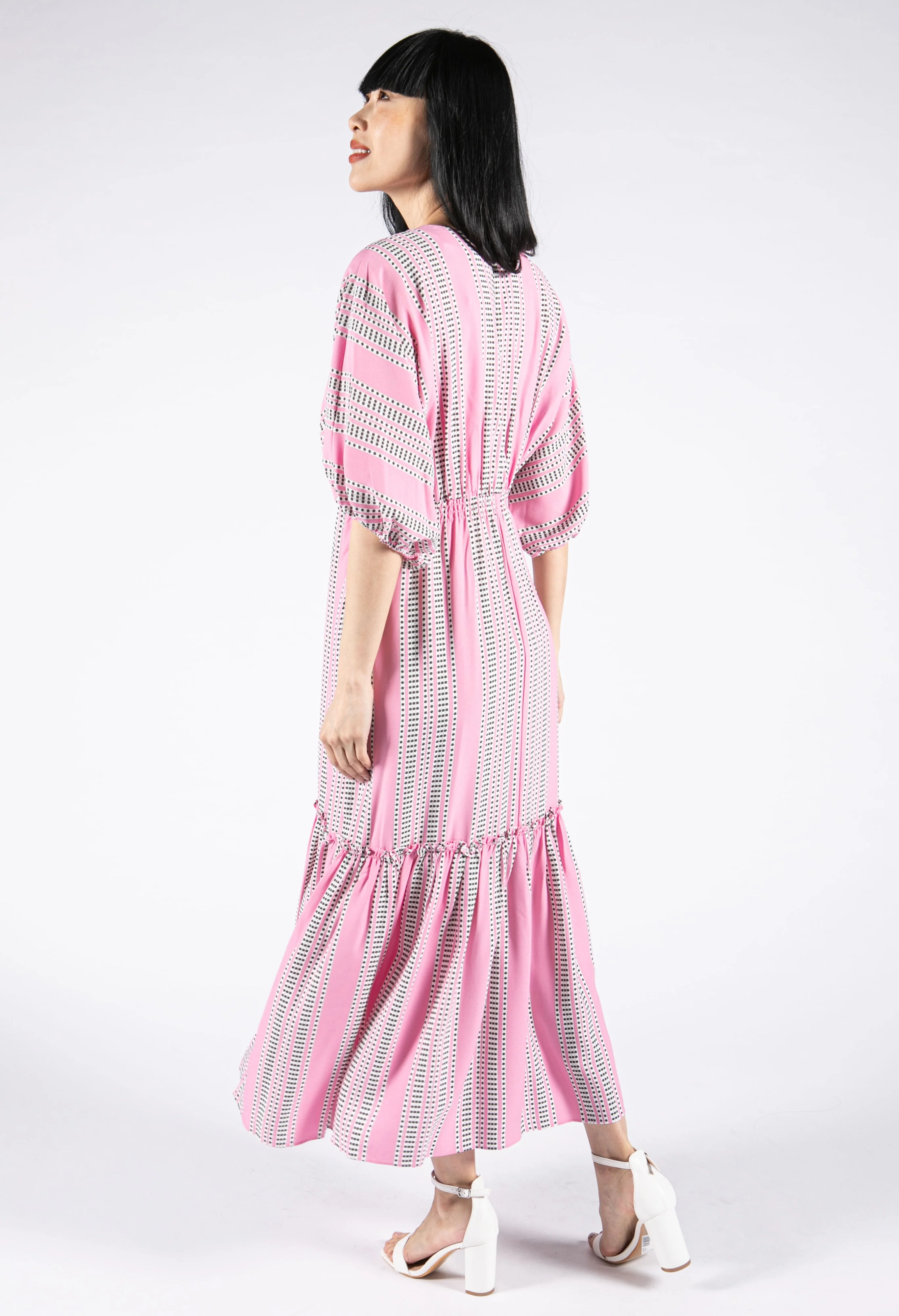 Polka Dot V Neckline Dress - Image 3