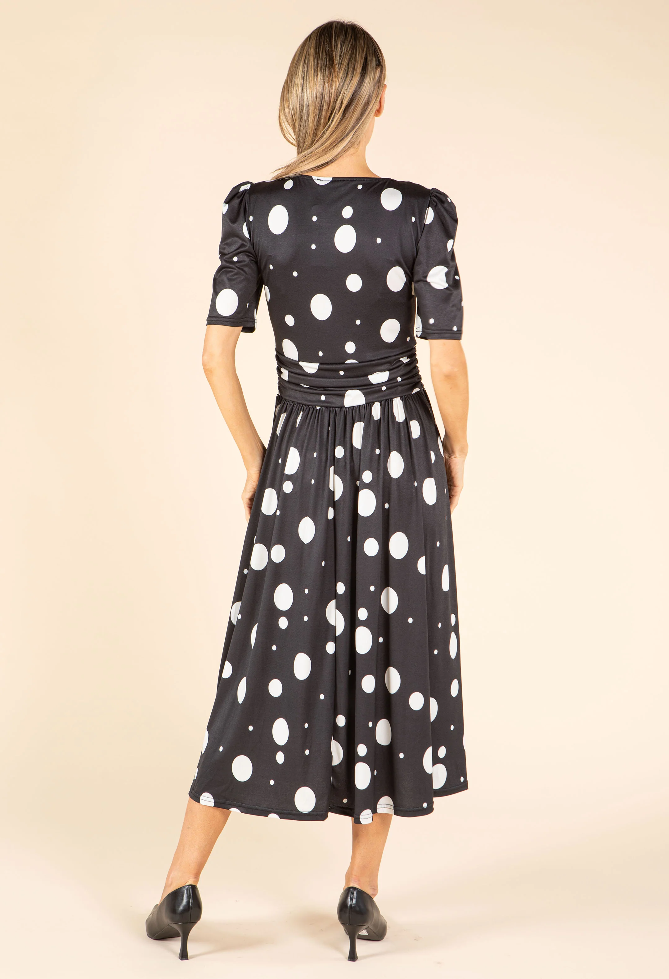 Polka Dot Waisted Dress - Image 5