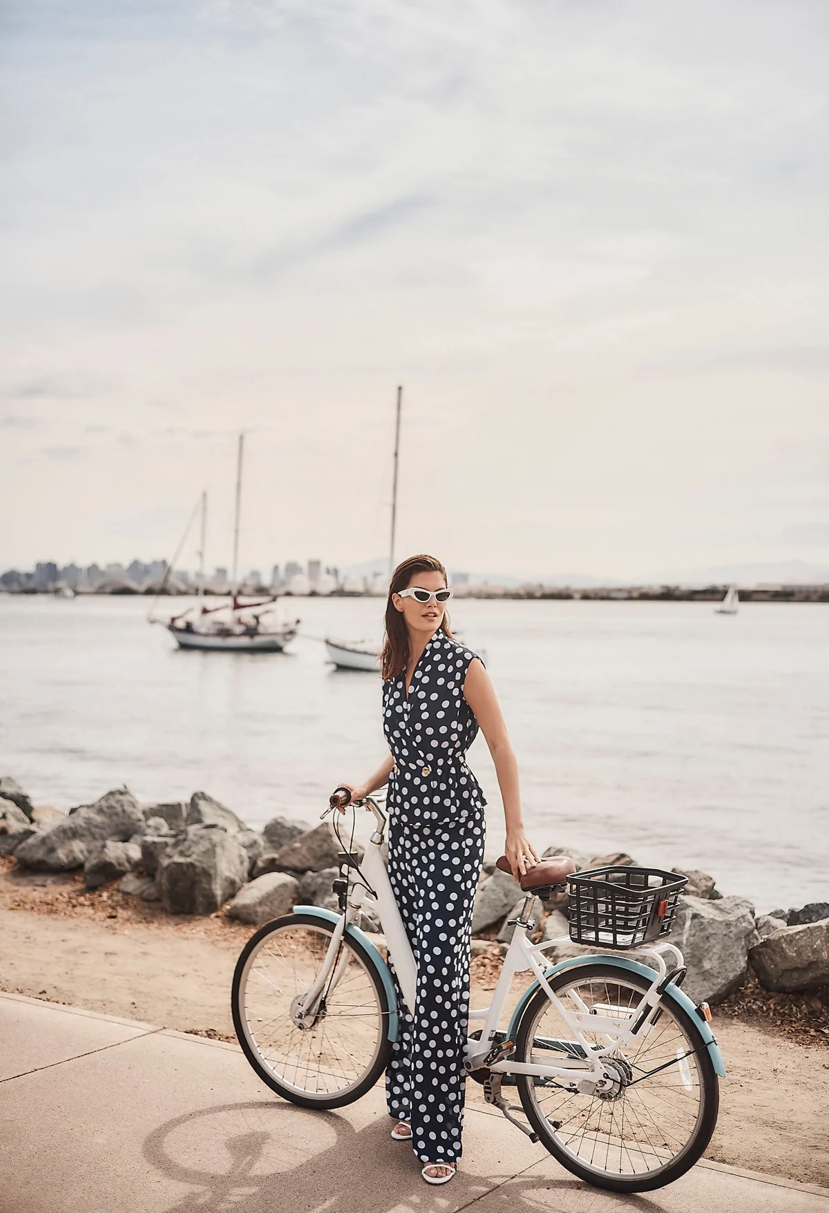 Polka Dot Wide-leg Trousers