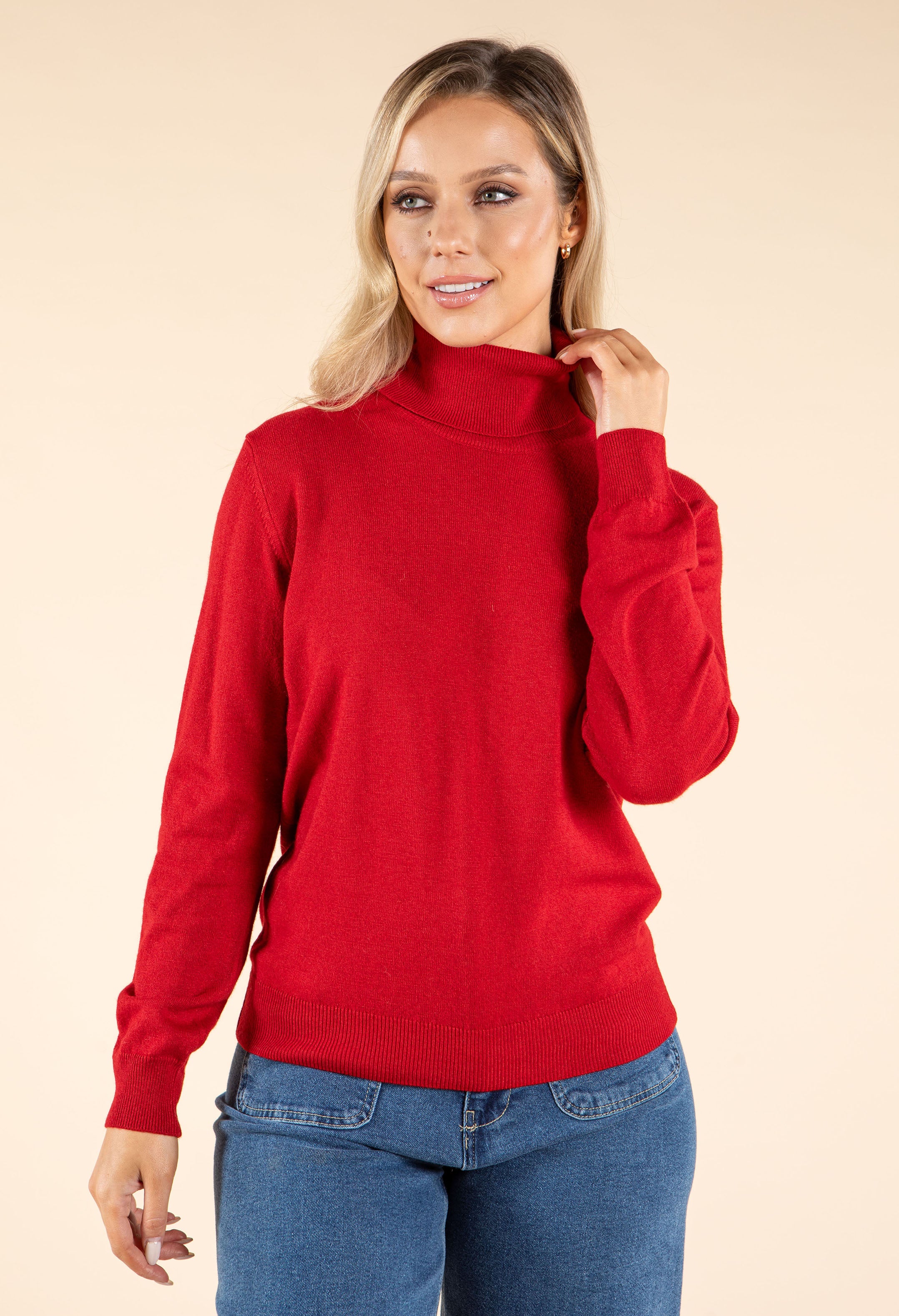 Polo Neck Silk Cashmere Blend Jumper - Image 10