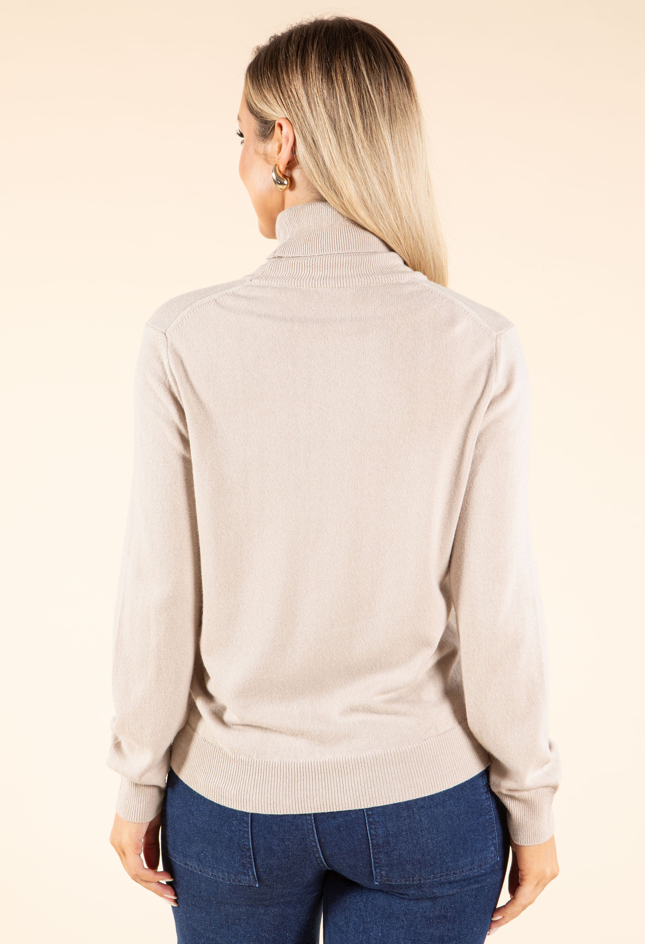 Polo Neck Silk Cashmere Blend Jumper - Image 16
