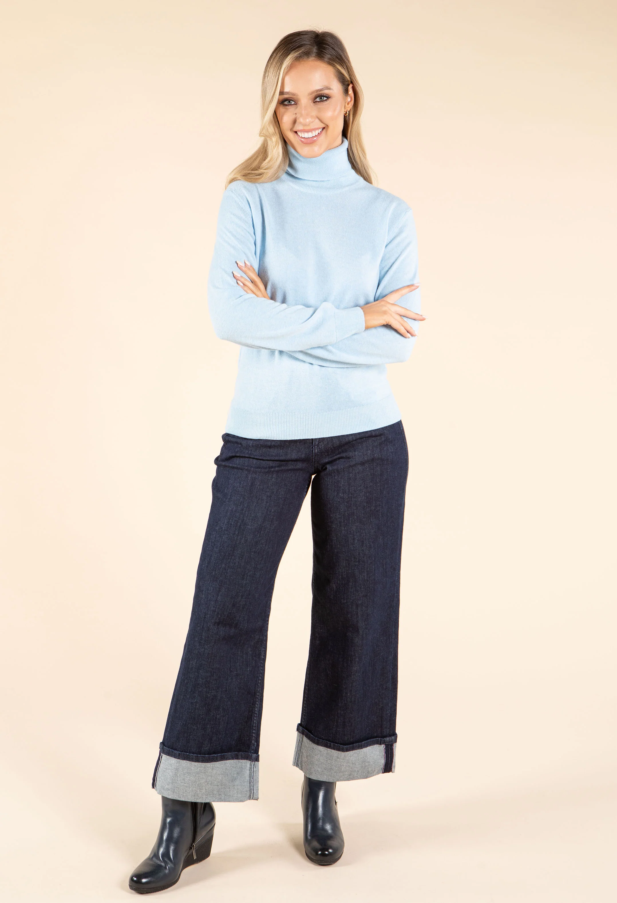 Polo Neck Silk Cashmere Blend Jumper - Image 23