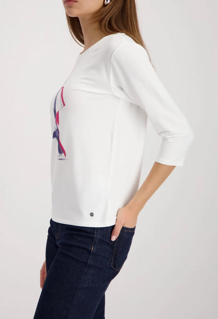 Printed 3/4 Sleeve Top - Image 2