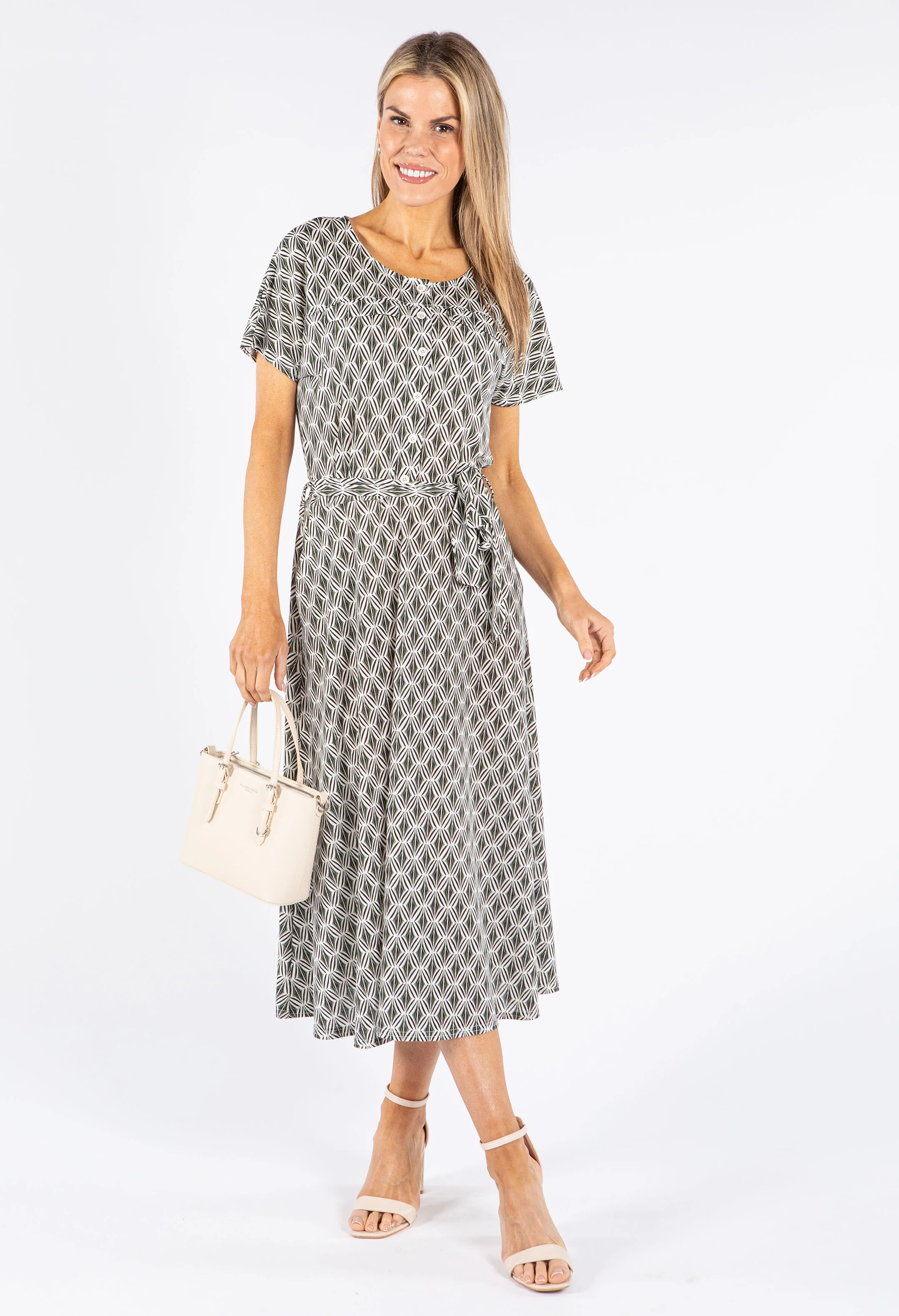 Printed Buttoned Down Dress - Image 4
