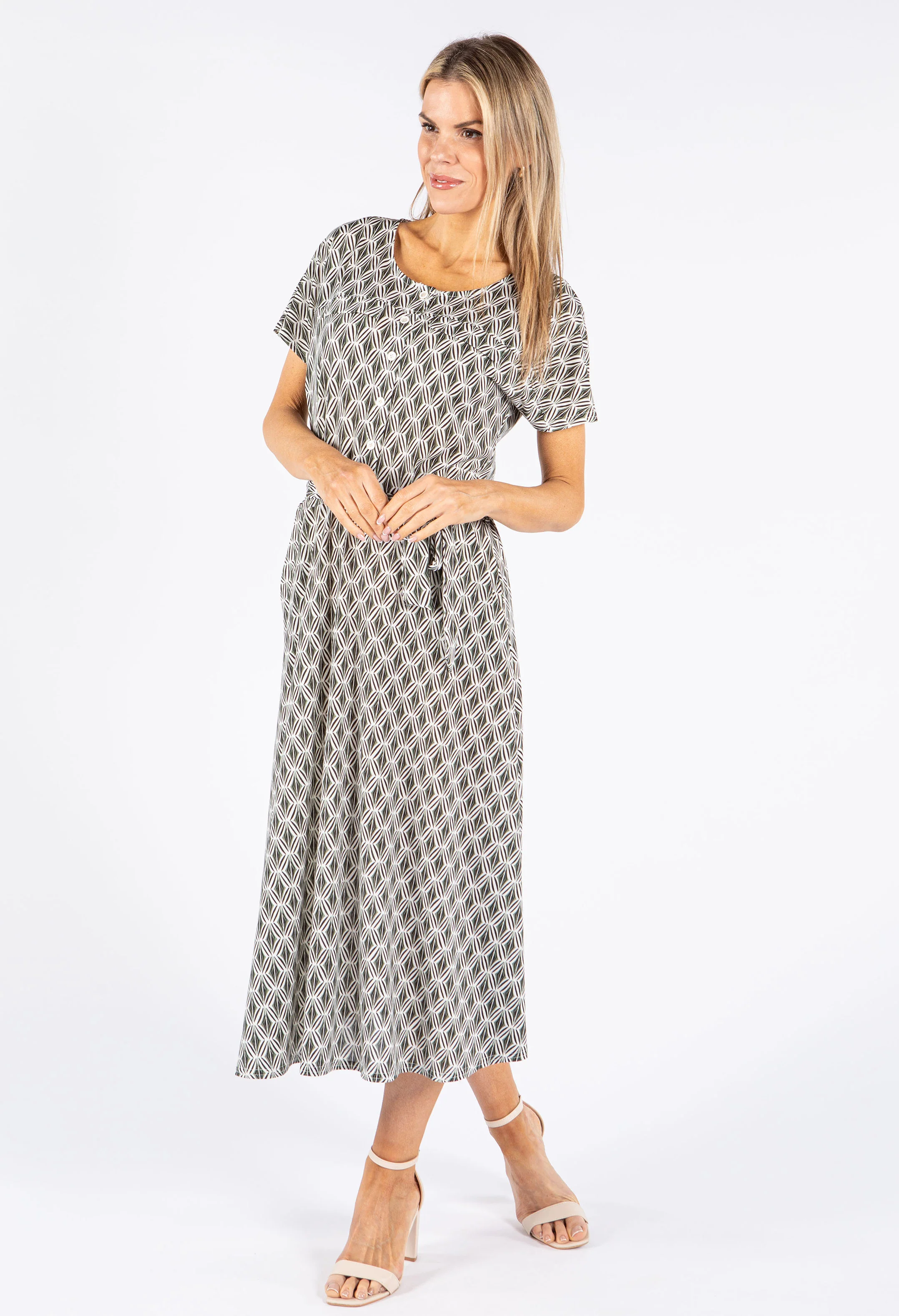 Printed Buttoned Down Dress - Image 5