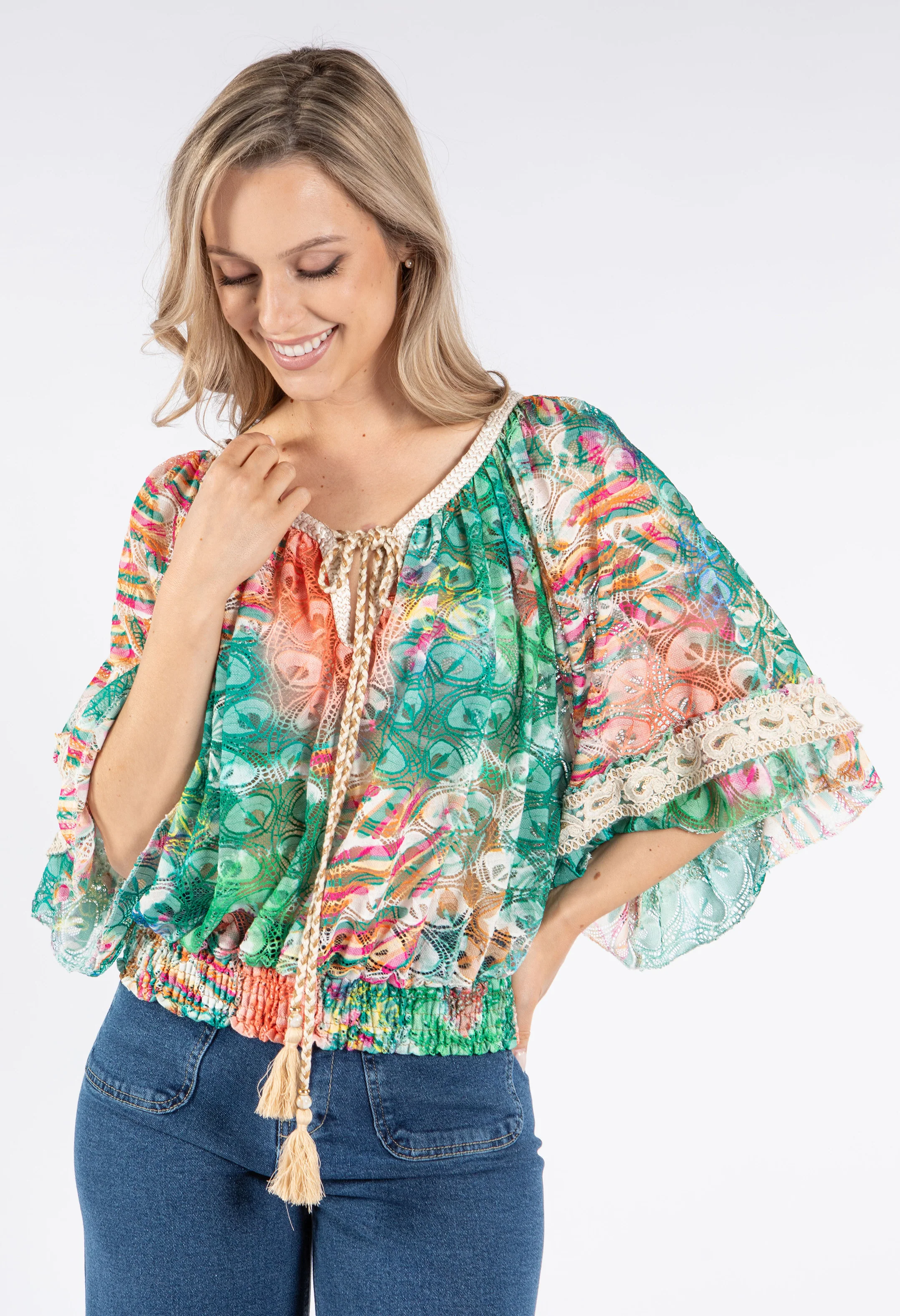 Printed Lace Blouse - Image 11