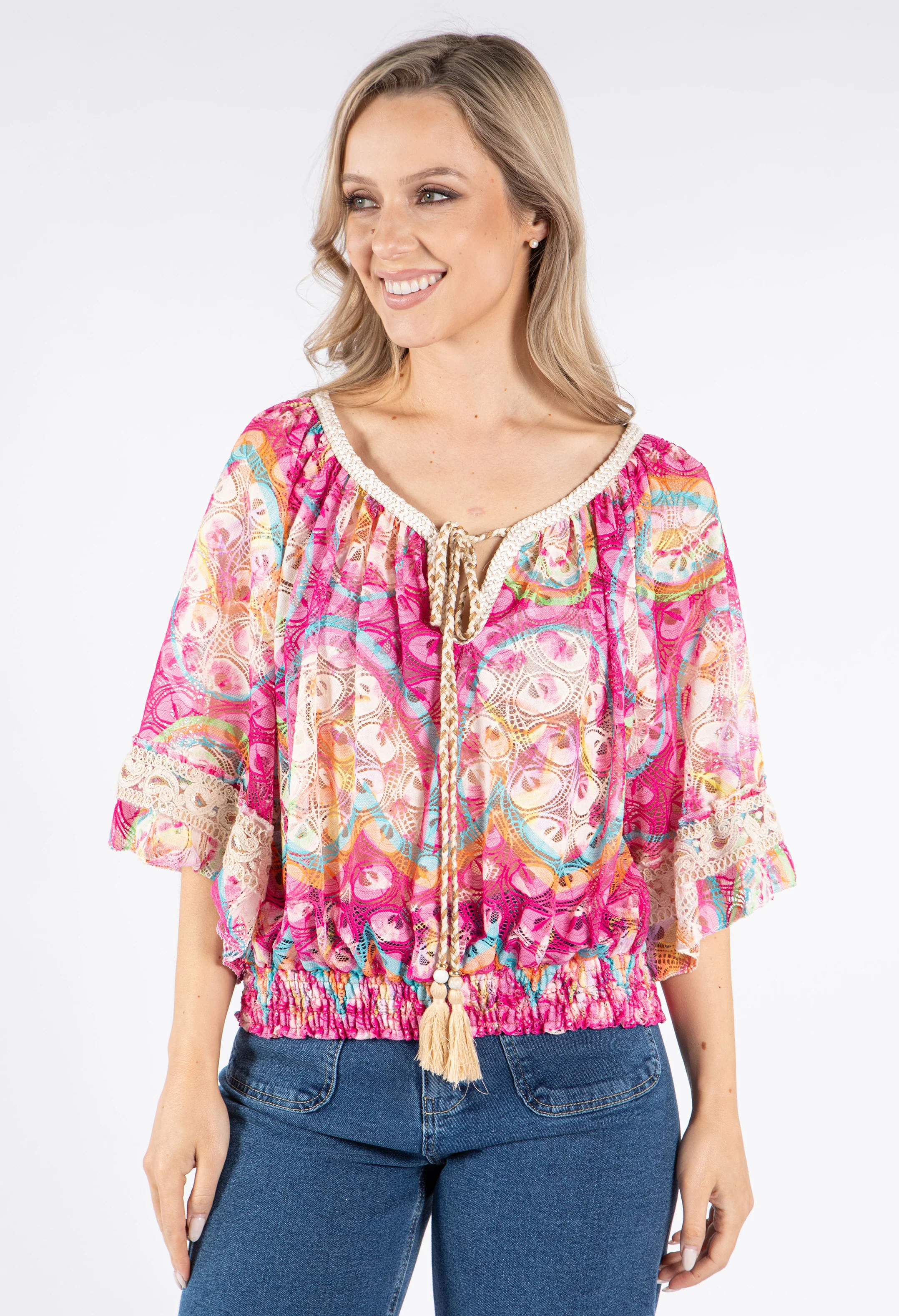 Printed Lace Blouse - Image 13