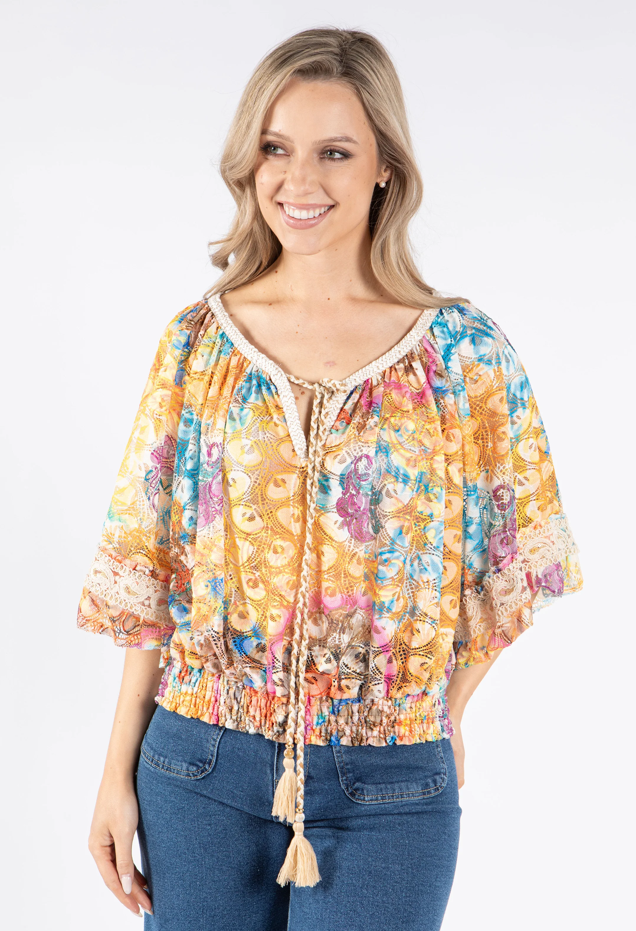 Printed Lace Blouse - Image 17