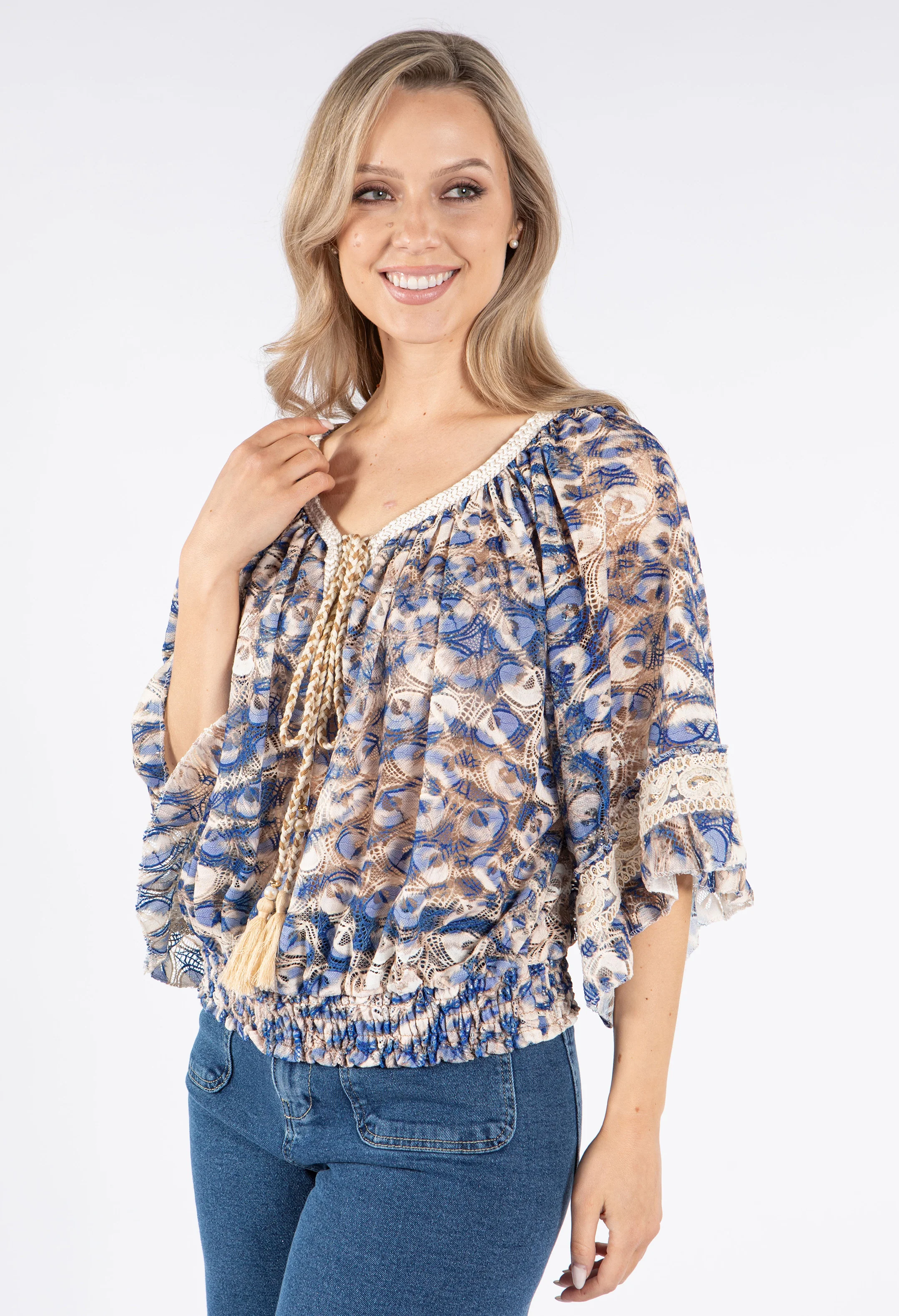 Printed Lace Blouse - Image 2