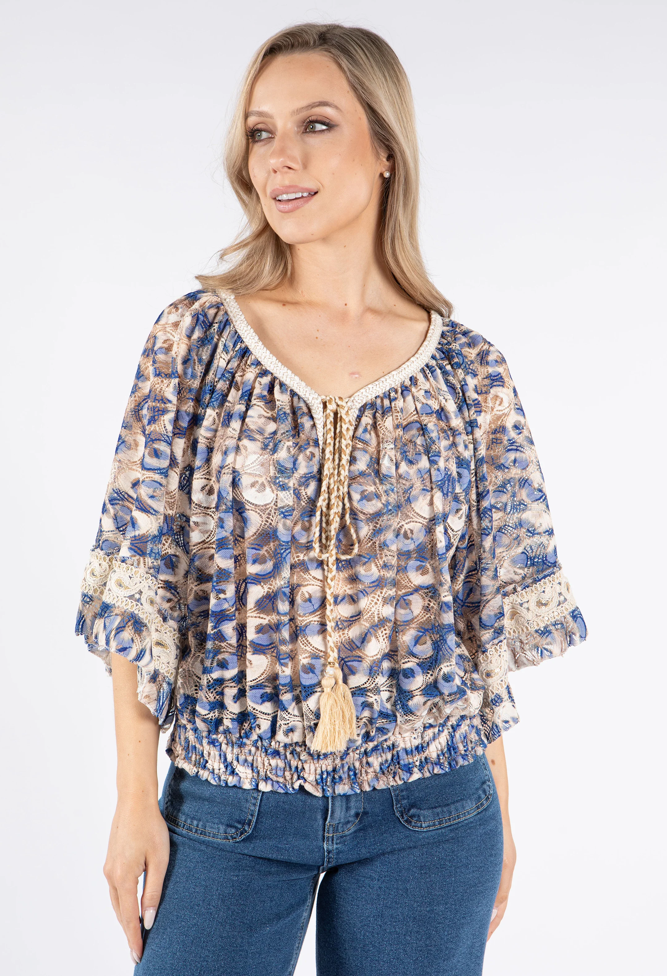 Printed Lace Blouse - Image 3