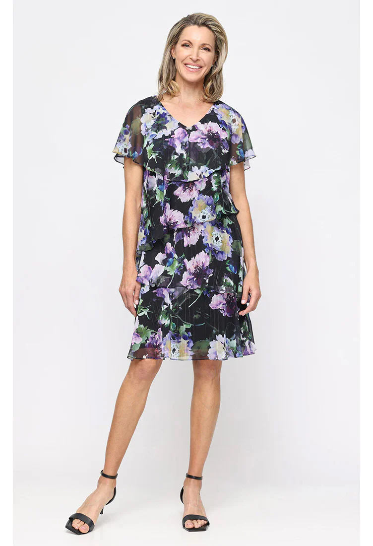 Printed Lurex Chiffon Dress - Image 2