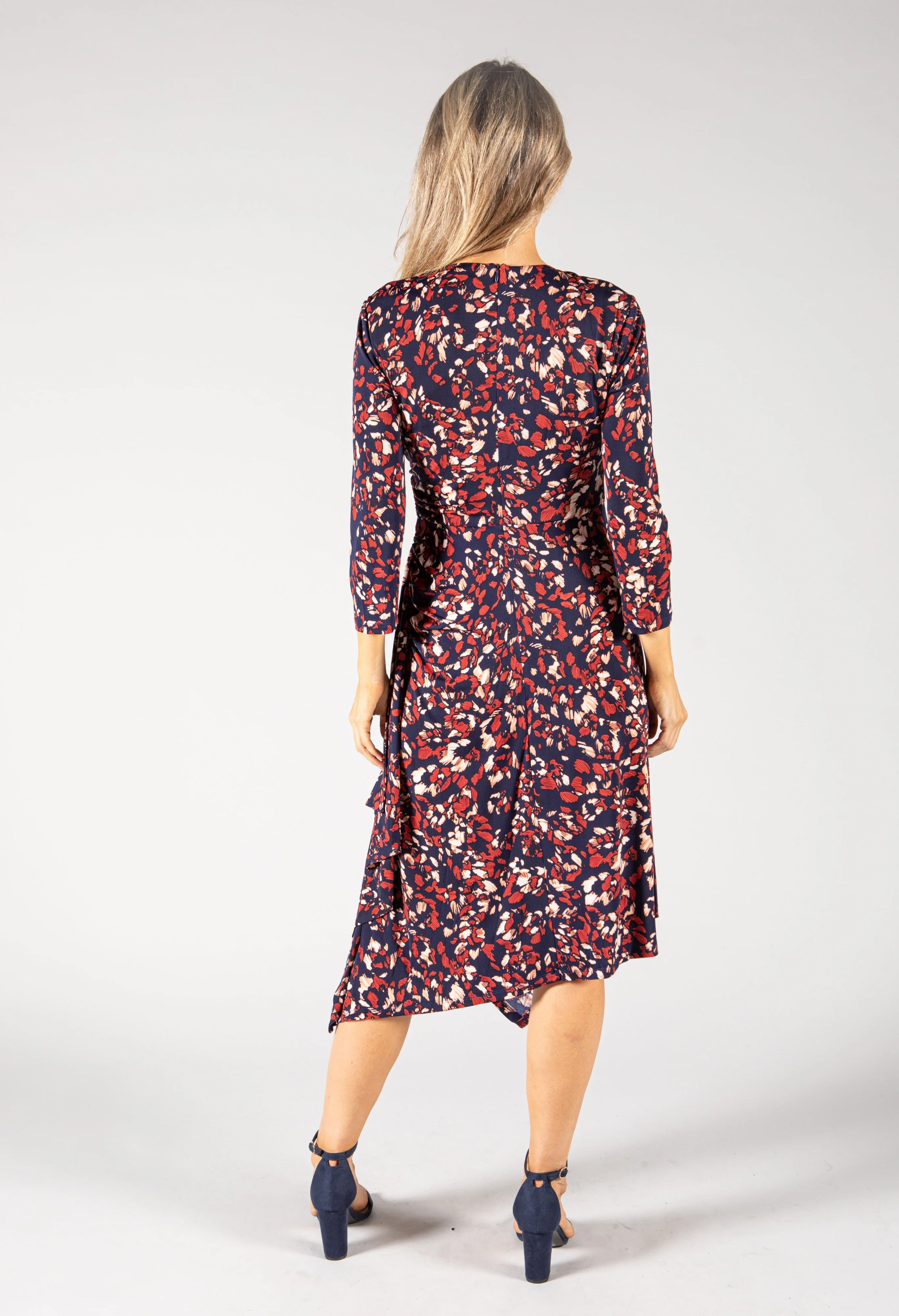 Printed Midi Wrap Dress - Image 4