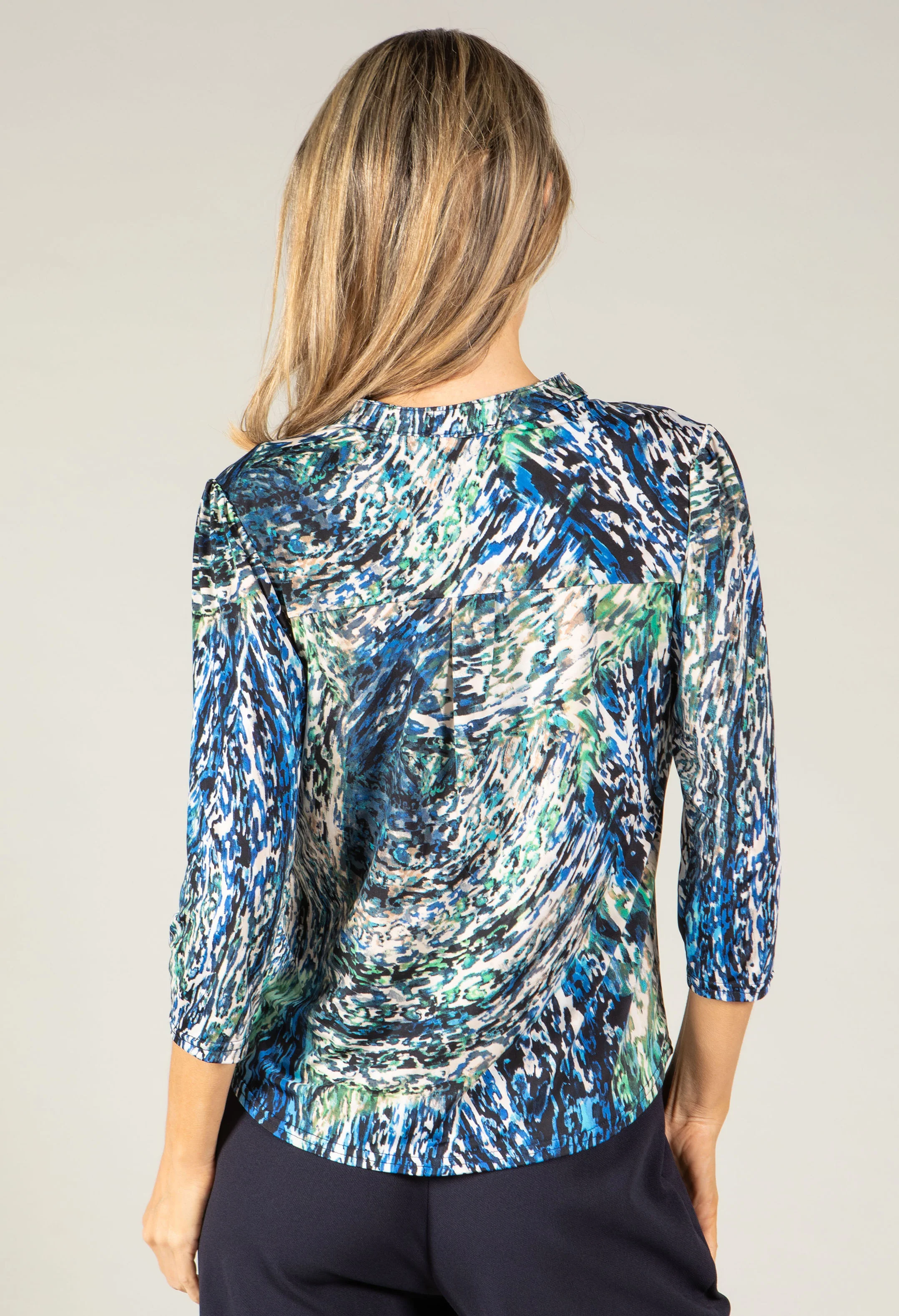 Printed V-Neck Blouse - Image 4