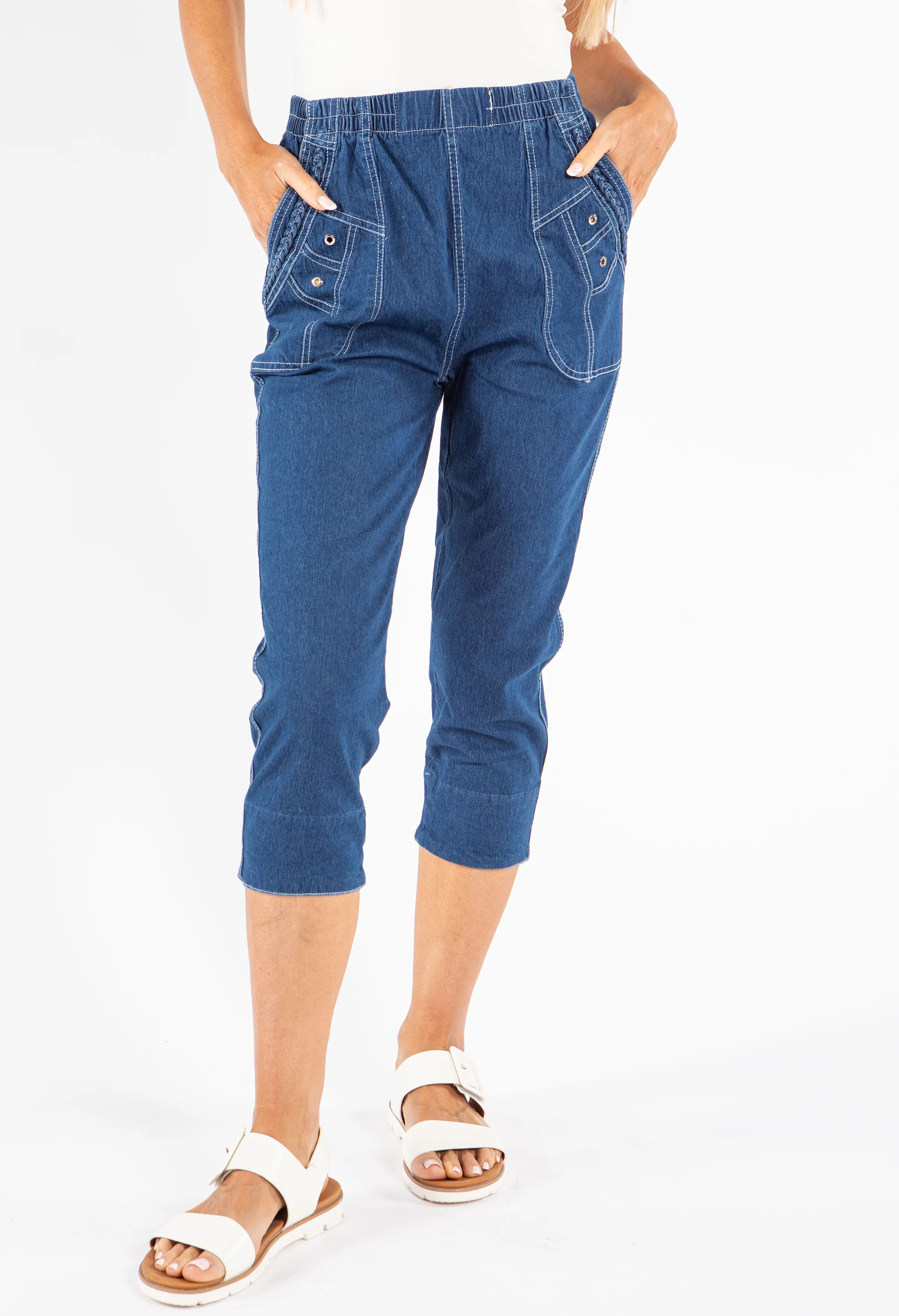 Pull On Denim Capris - Image 2