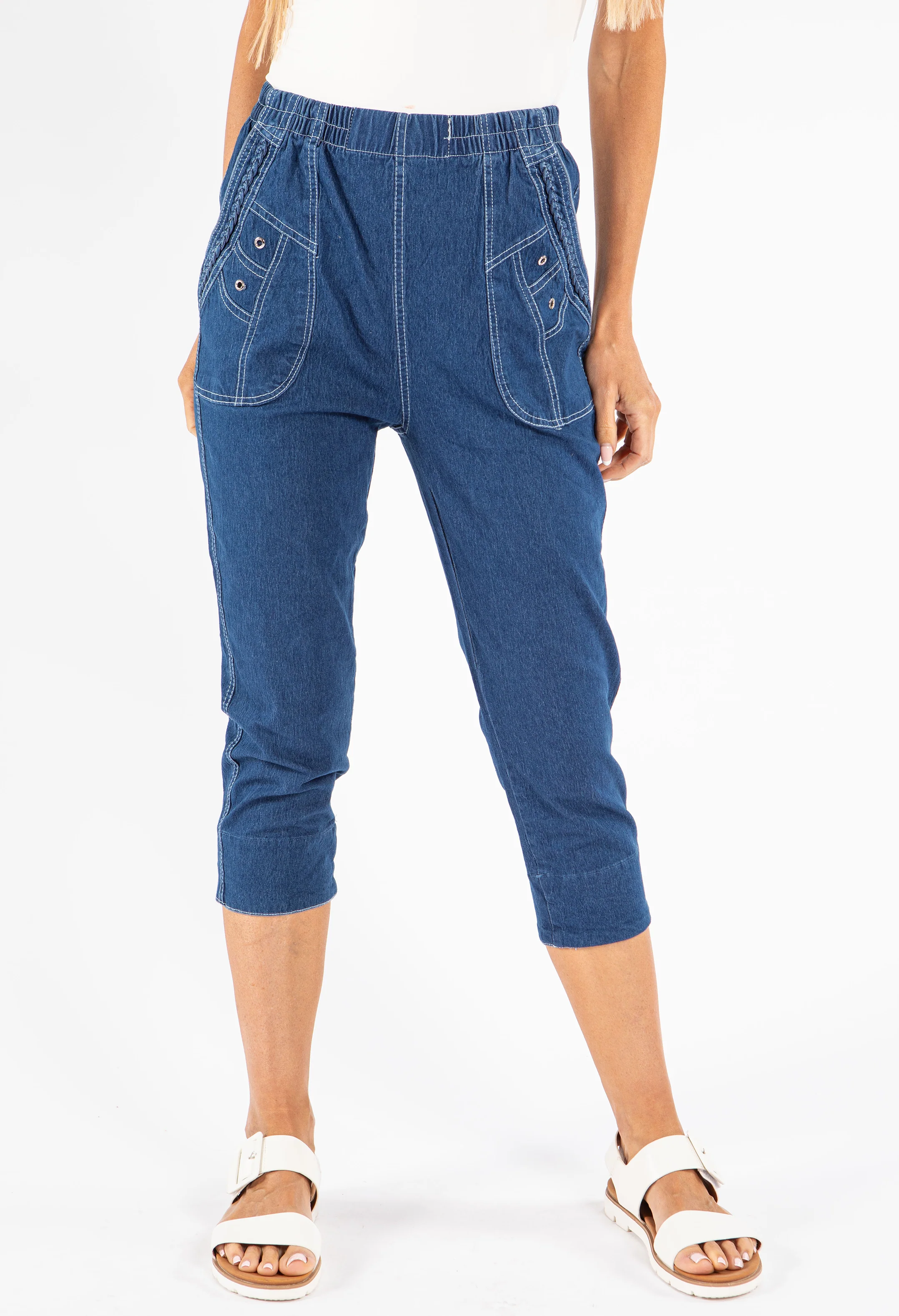 Pull On Denim Capris - Image 3