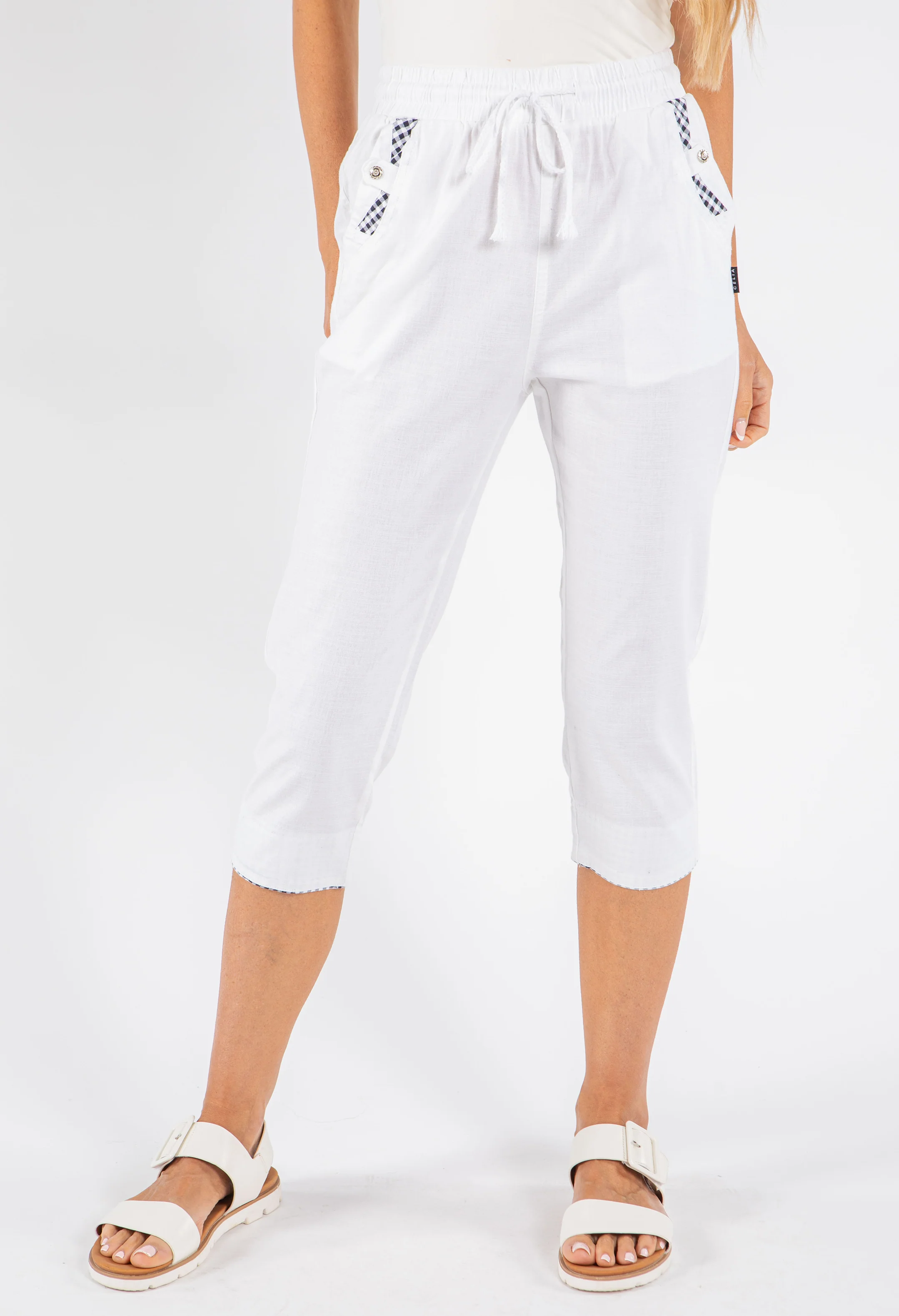 Pull-On Linen Capris - Image 2