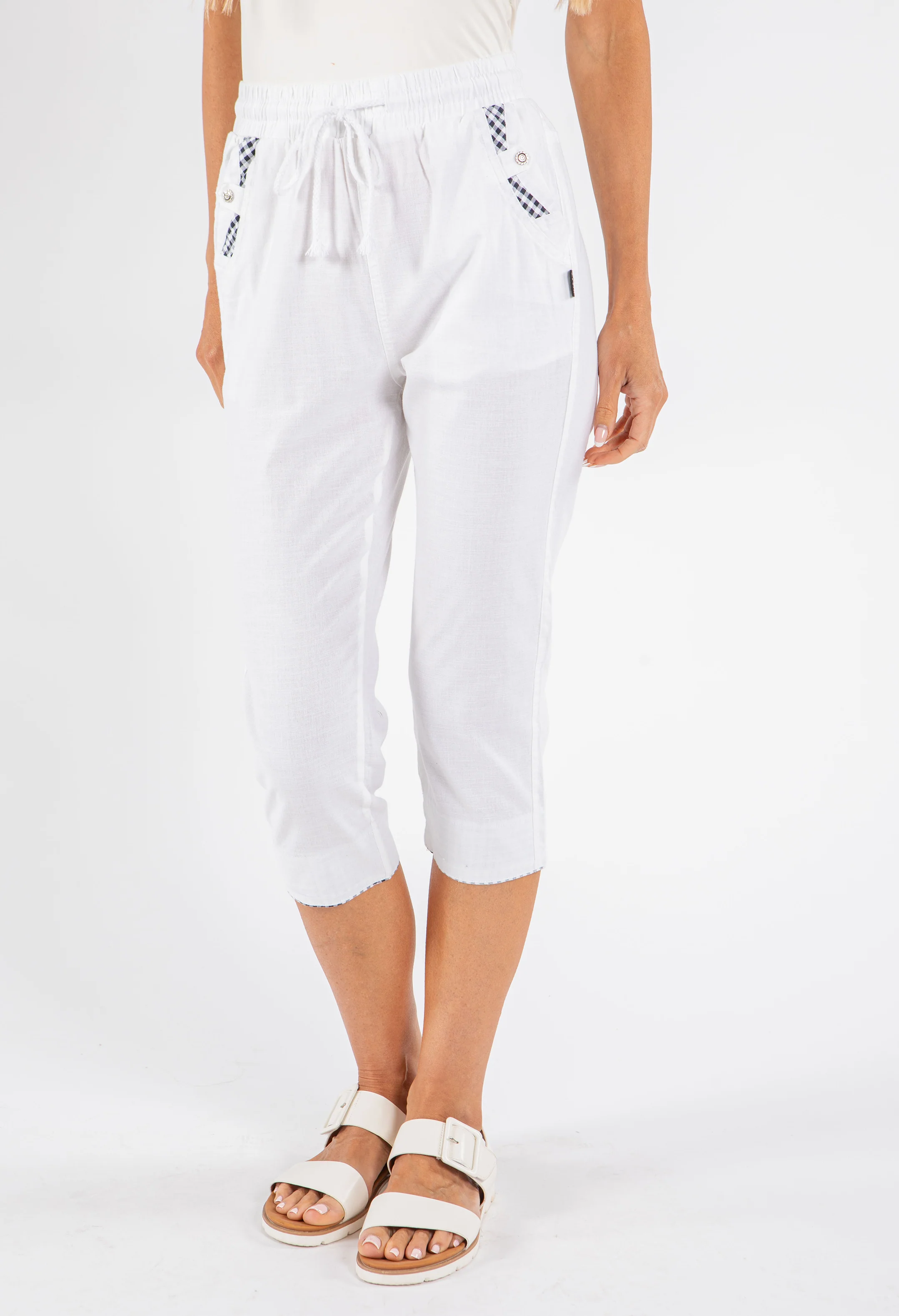 Pull-On Linen Capris - Image 3