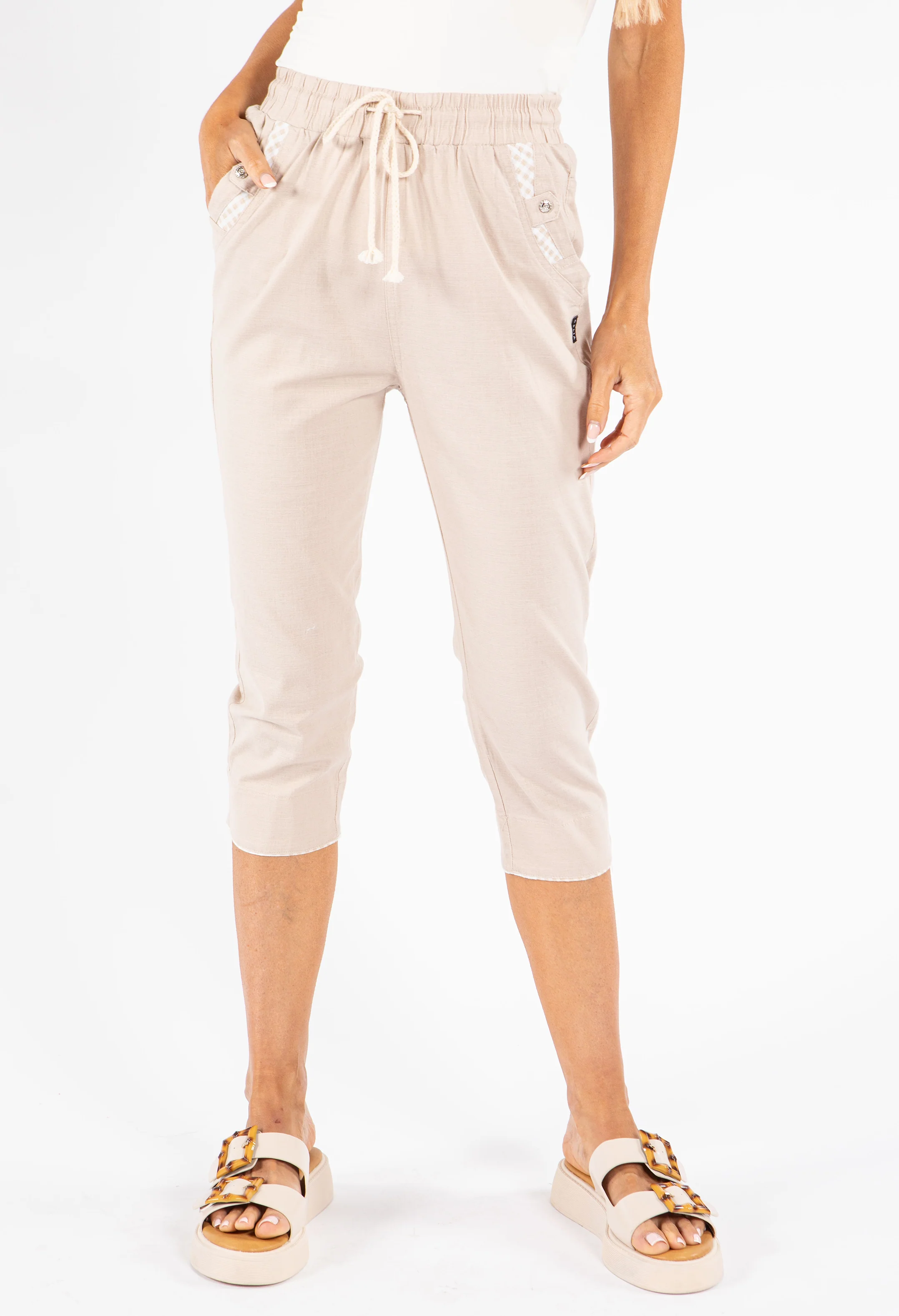 Pull-On Linen Capris - Image 6