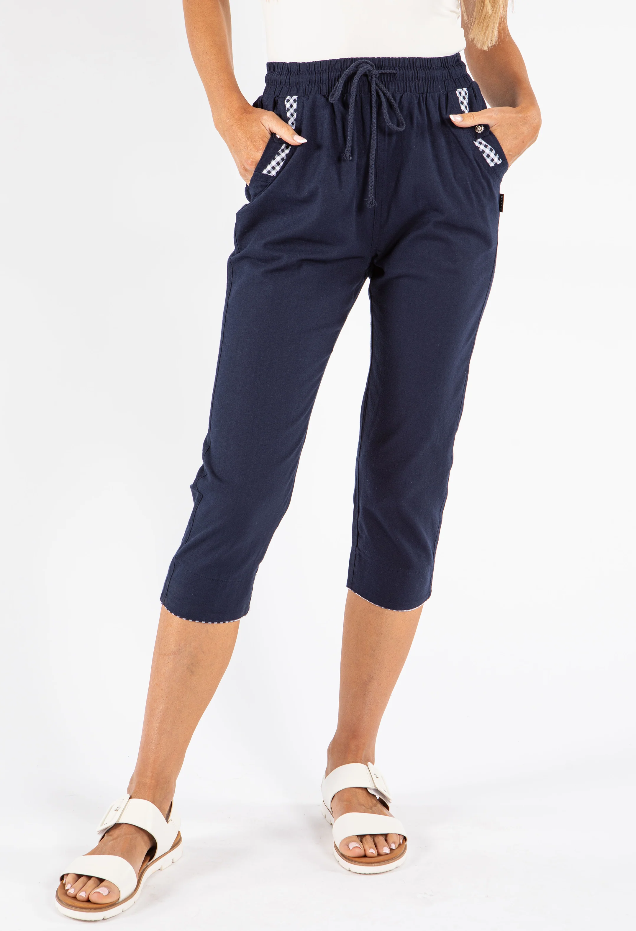 Pull-On Linen Capris - Image 7