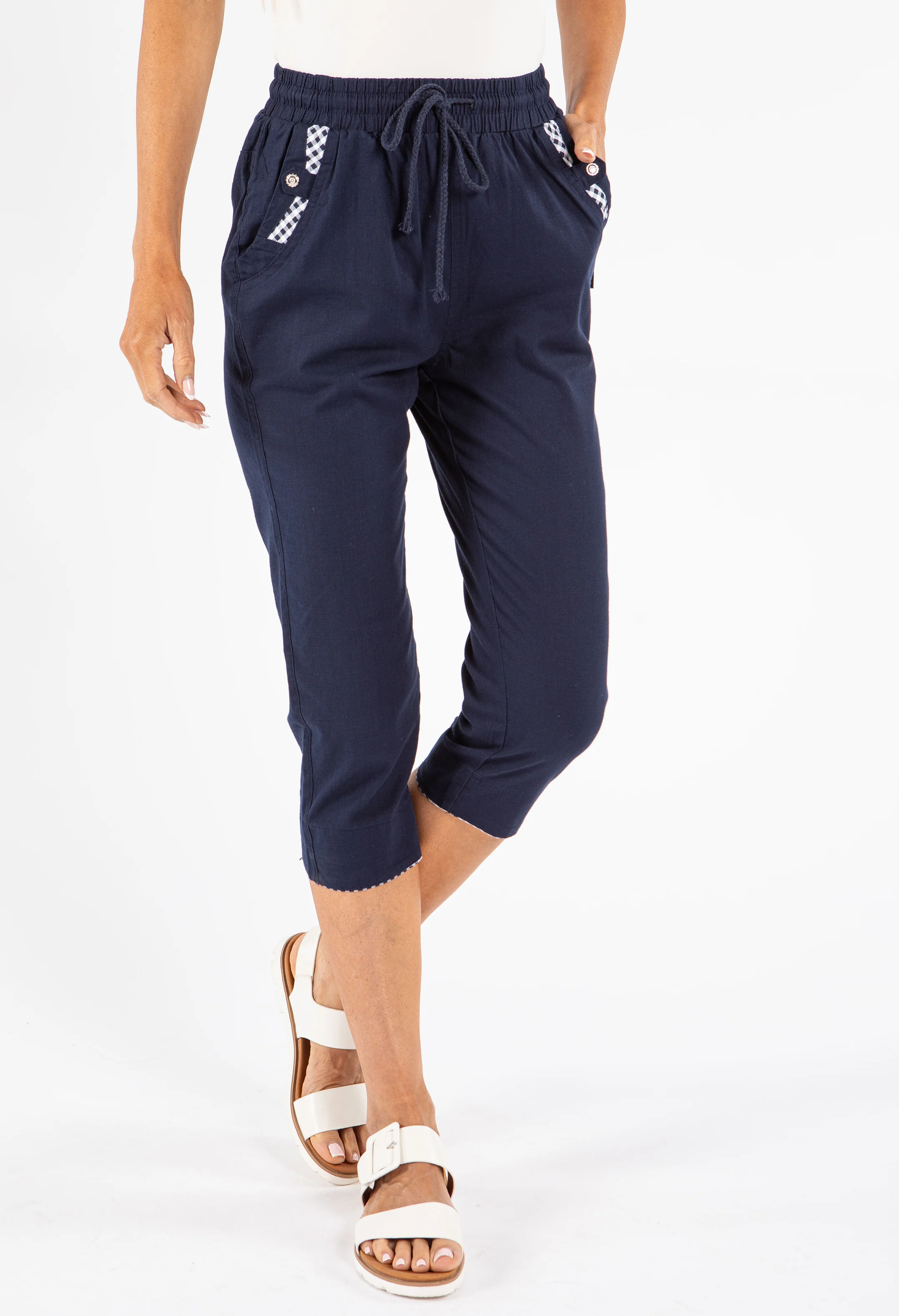 Pull-On Linen Capris - Image 8