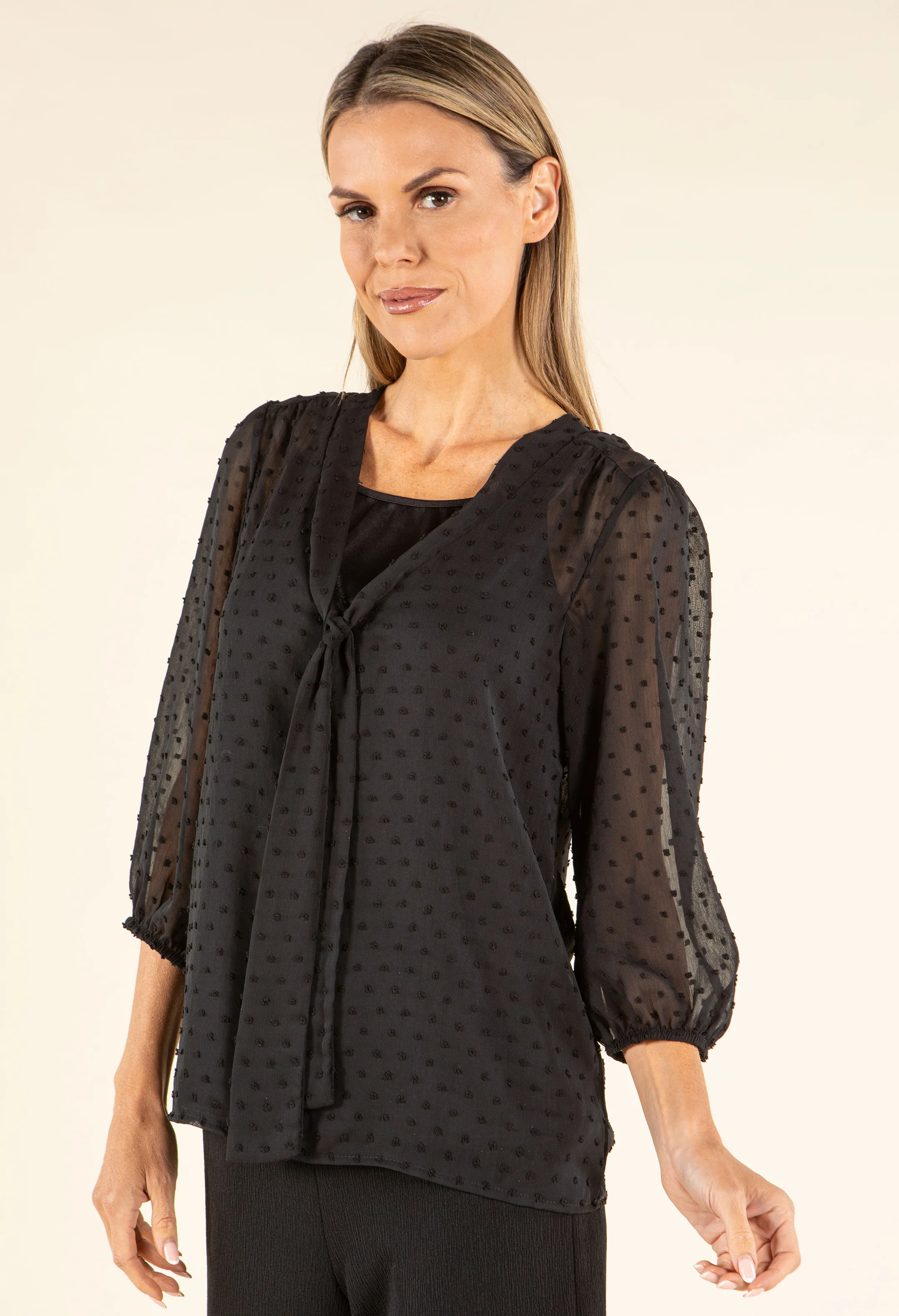 Pussy Bow Chiffon Blouse - Image 3