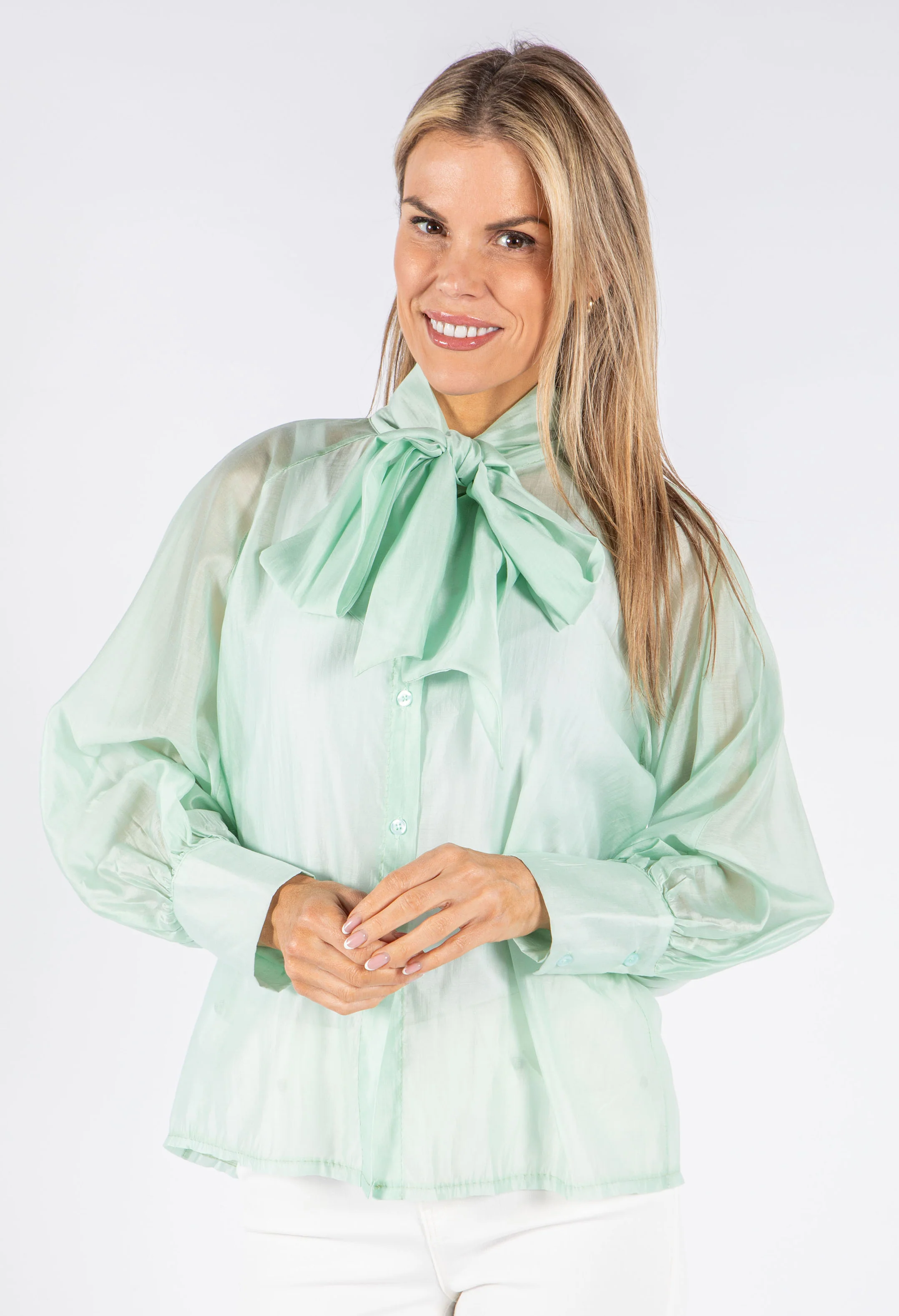 Pussy Bow Tencel Blouse - Image 13