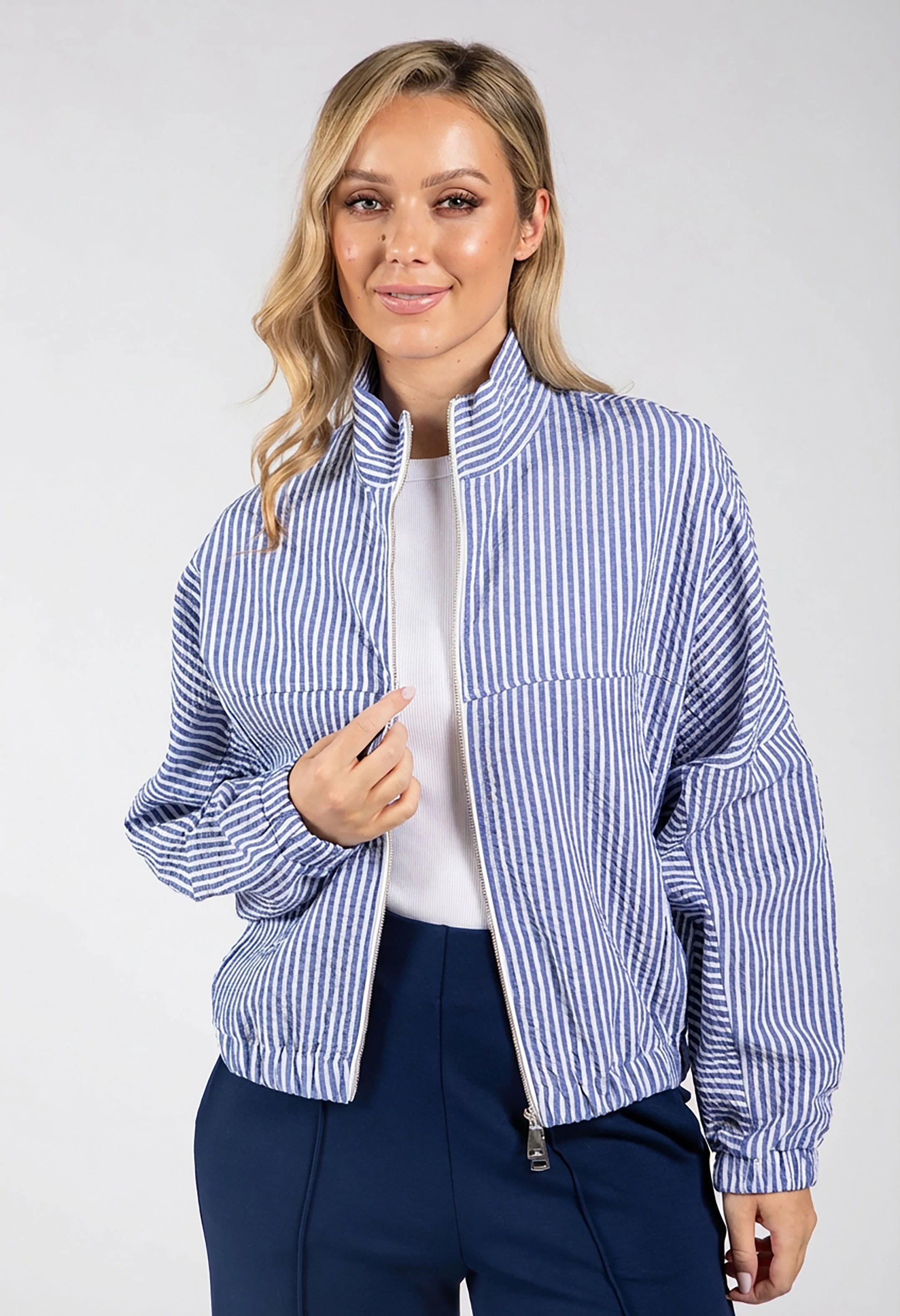 Raye Striped Zip-Up Jacket - Image 2