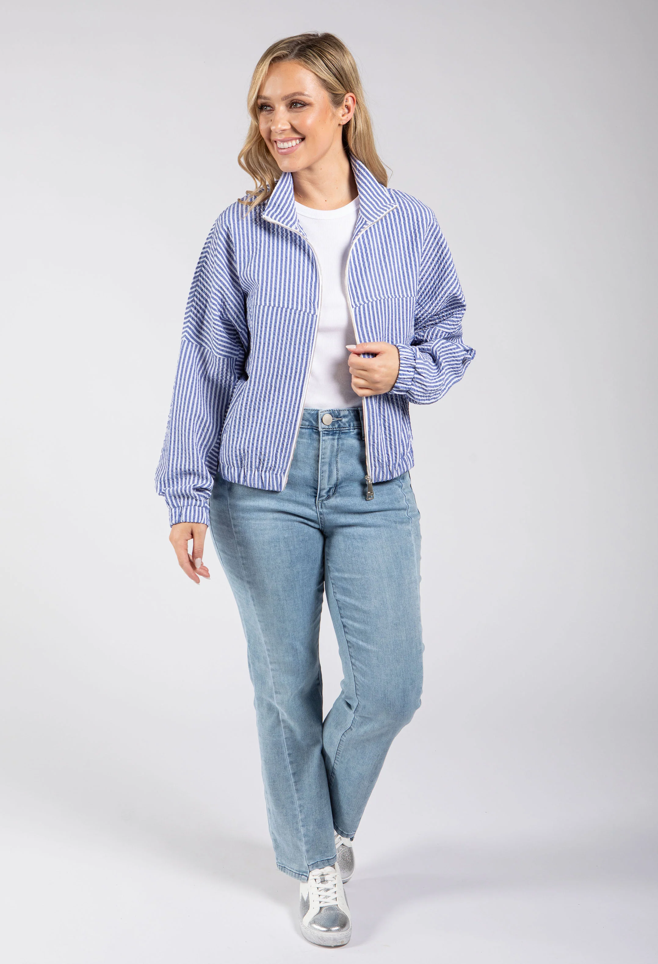 Raye Striped Zip-Up Jacket - Image 3