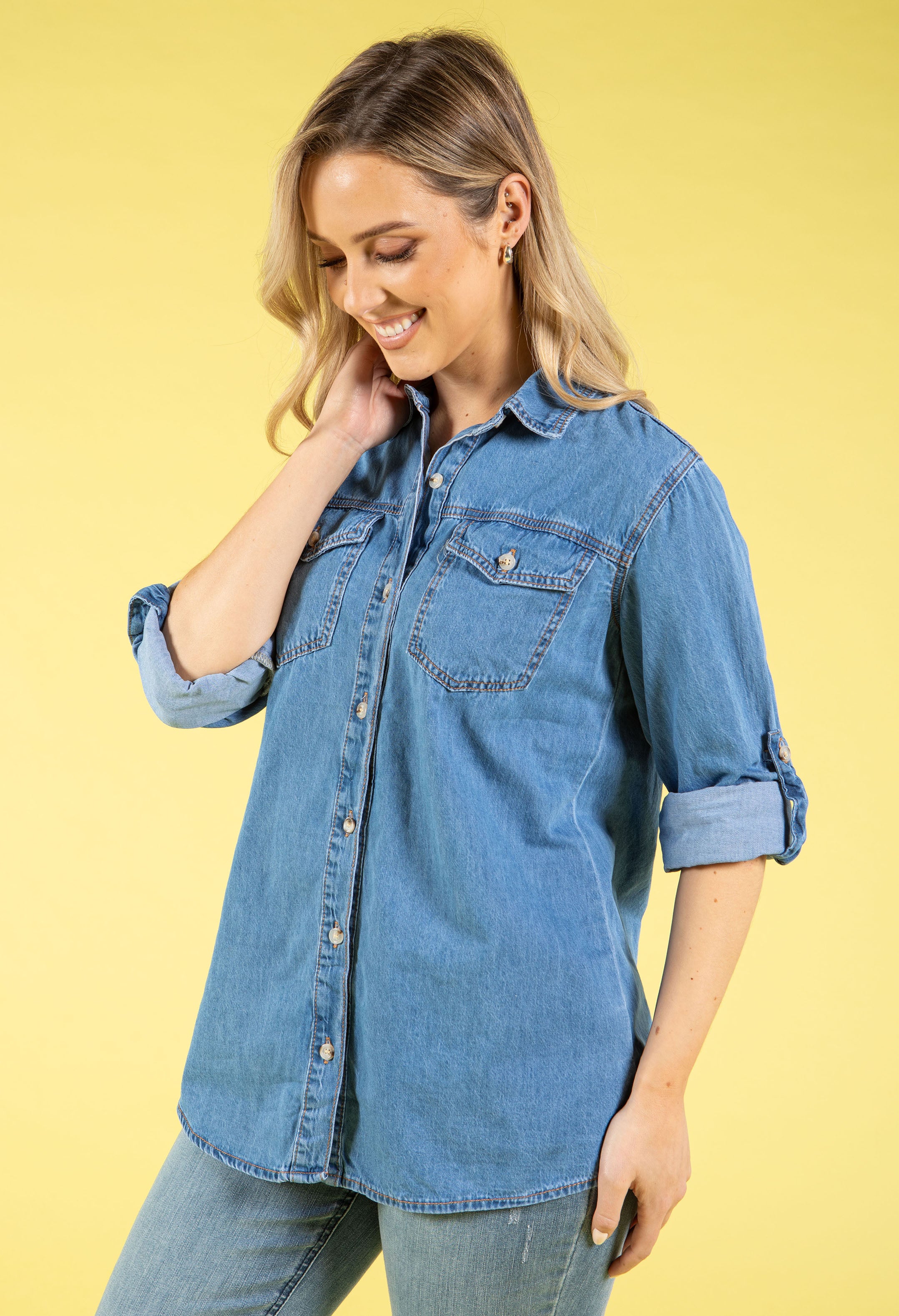 Relaxed Fit Denim Shirt - Image 4