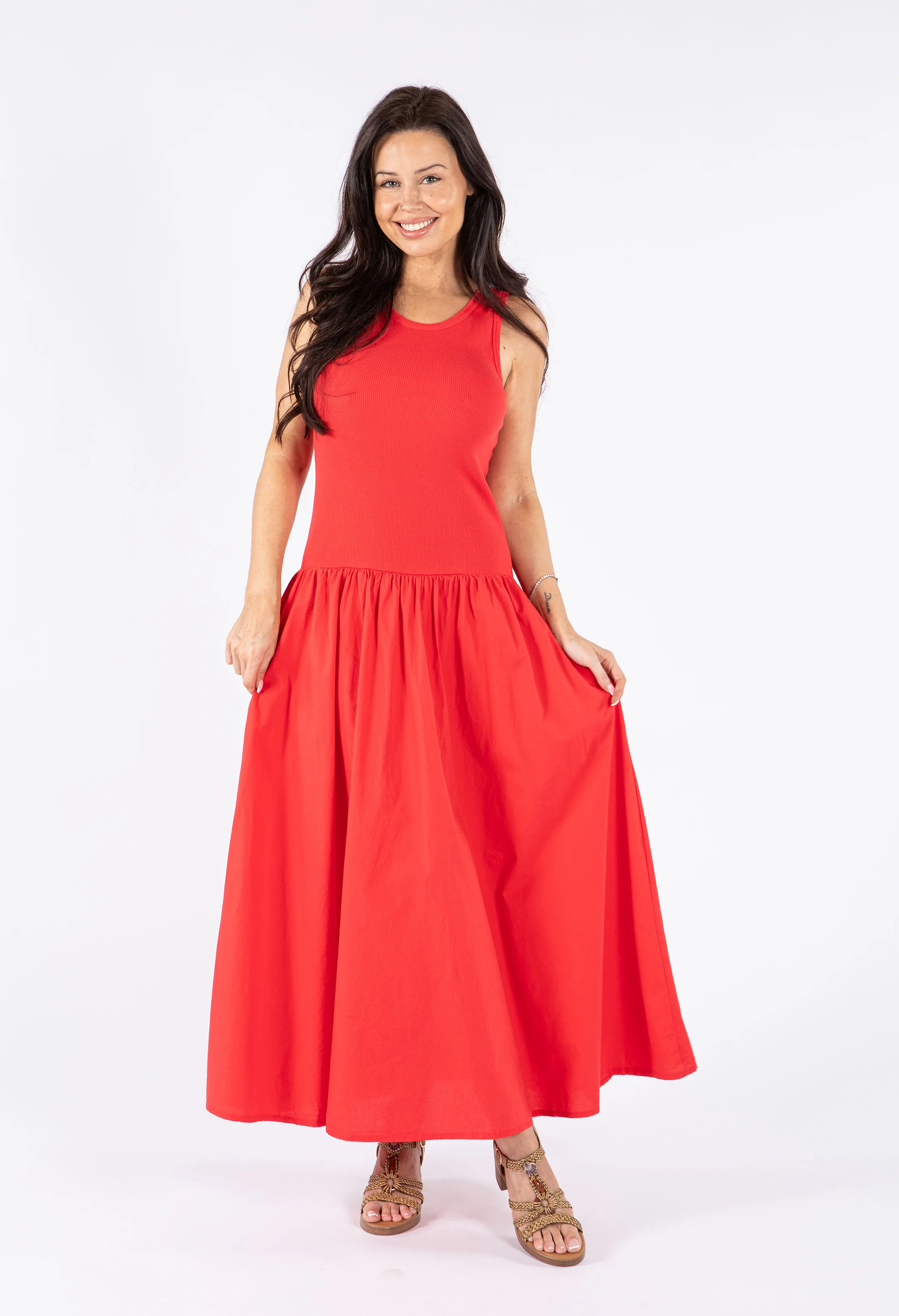 Ribbed Bodice Sleeveless Maxi Dress - Image 16