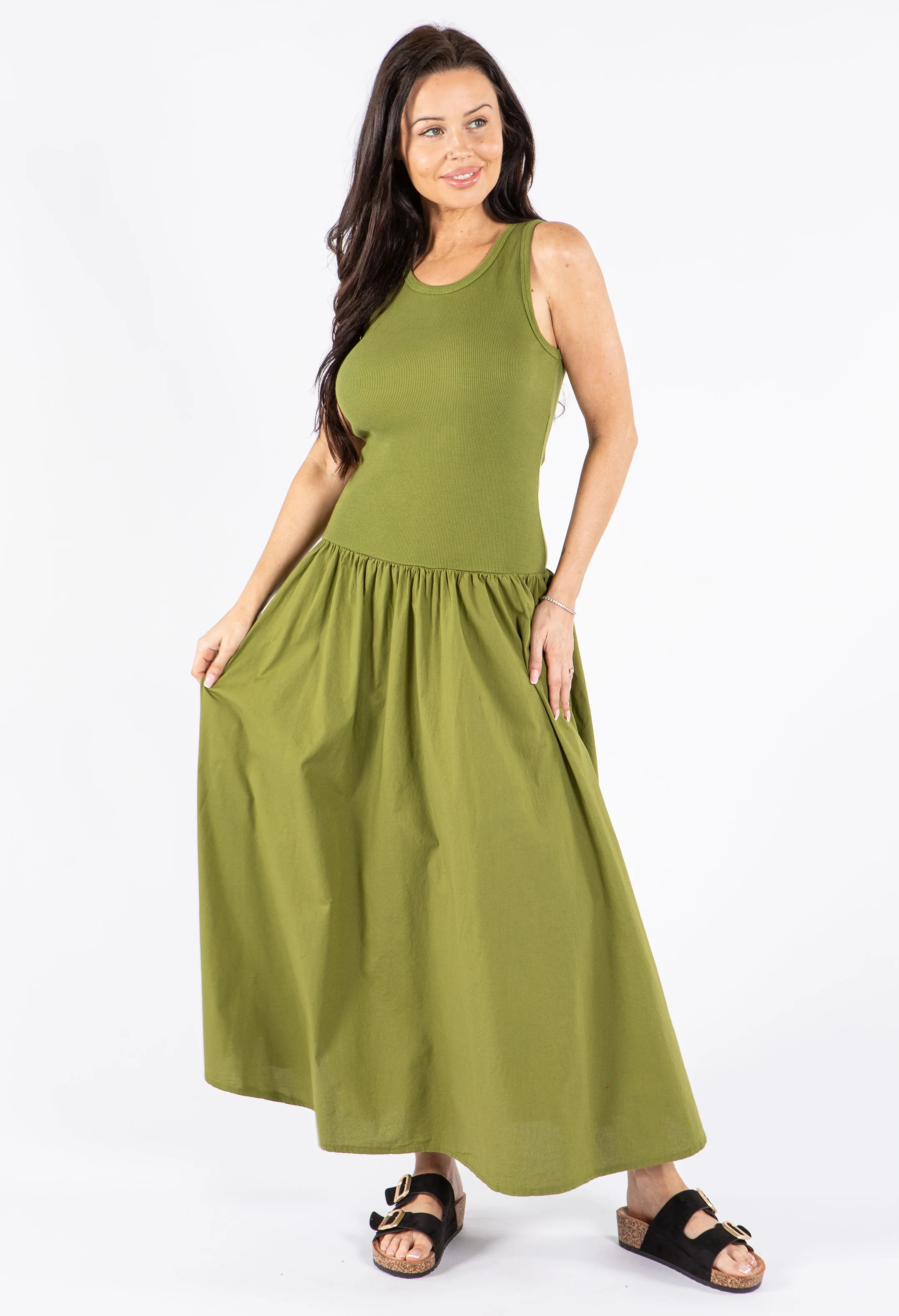 Ribbed Bodice Sleeveless Maxi Dress - Image 6