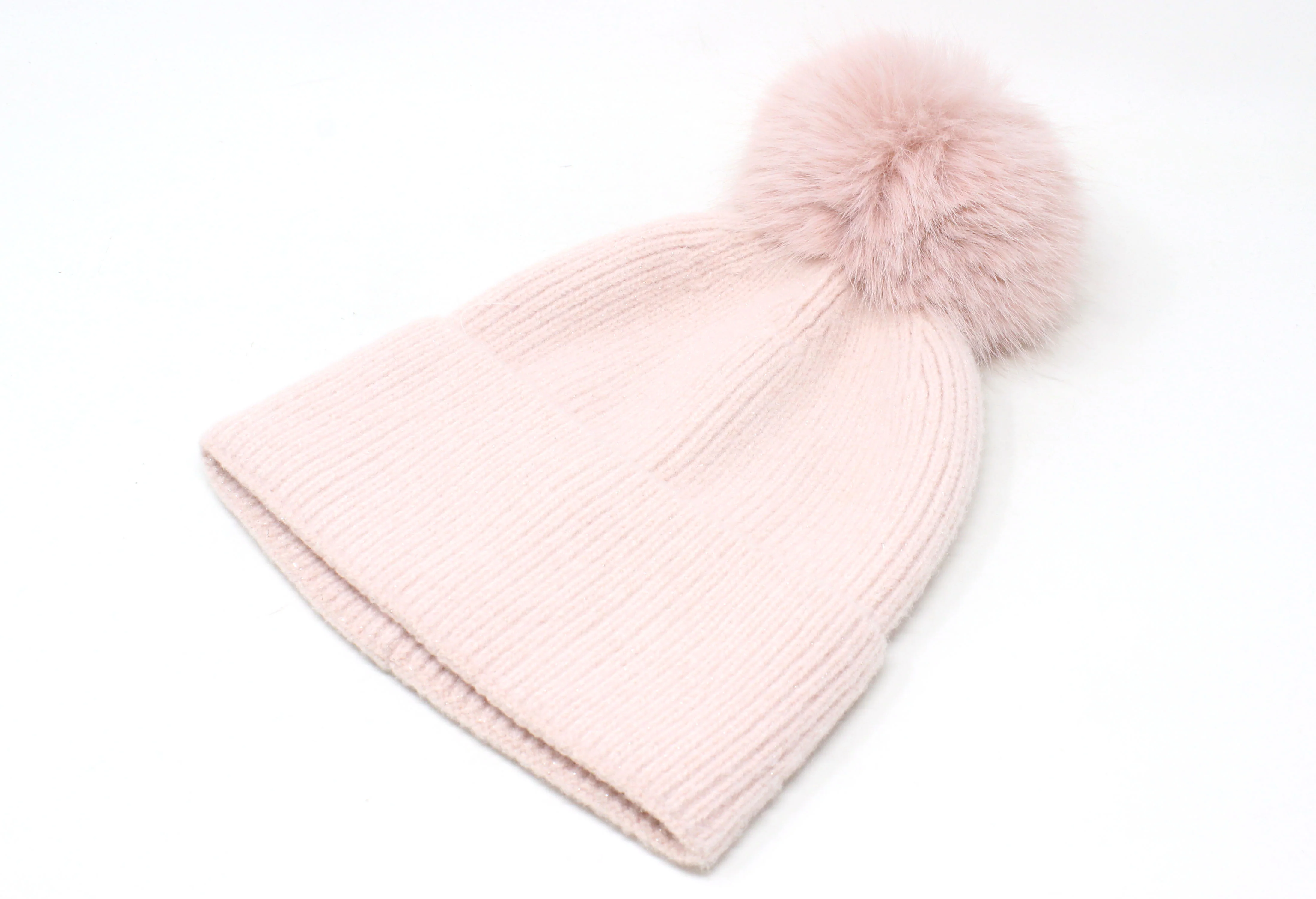 Ribbed Knit Pom Pom Beanie - Image 12