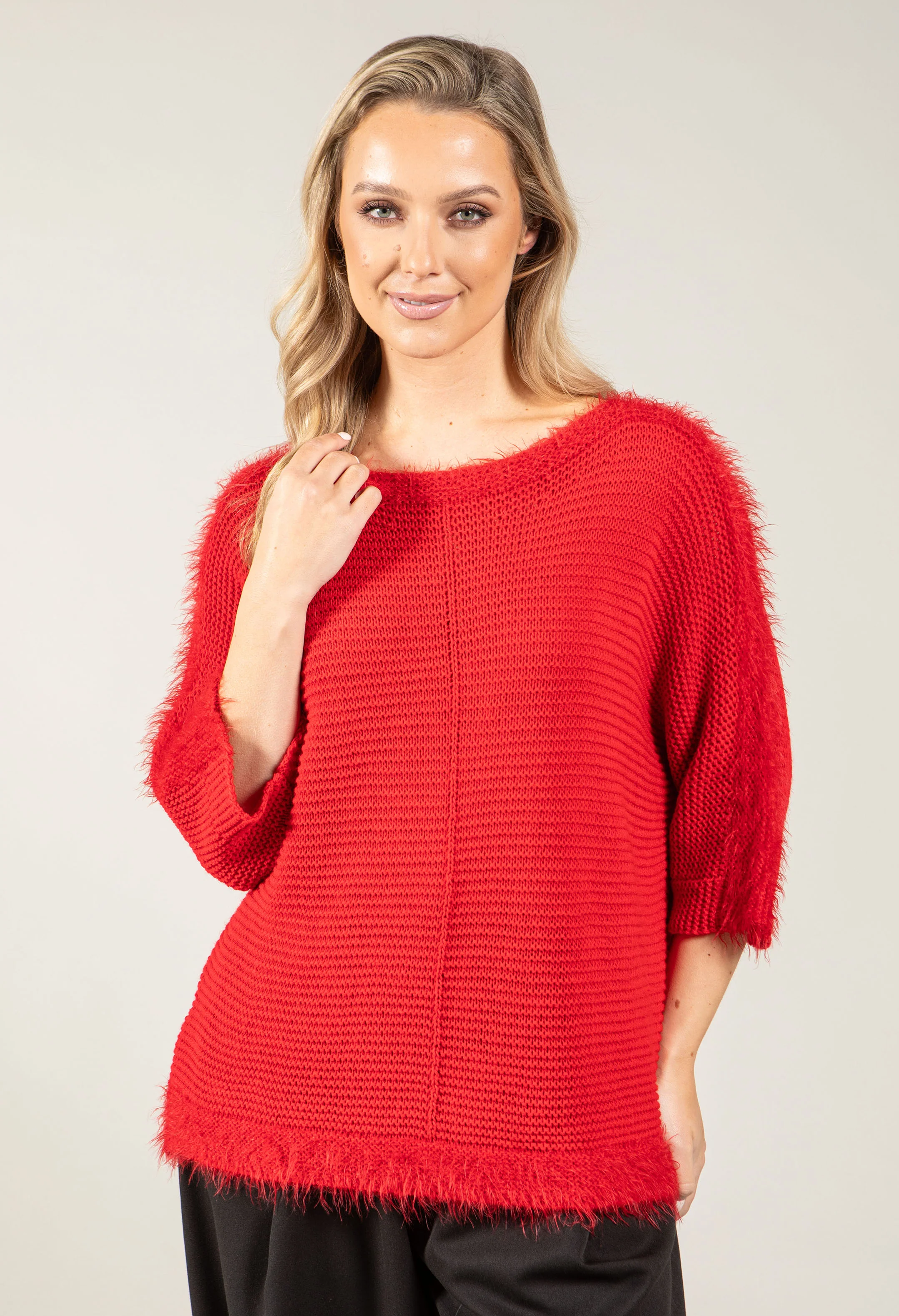 Ribbed Wool-Blend Knit Jumper with Fluffy Trim - Image 14