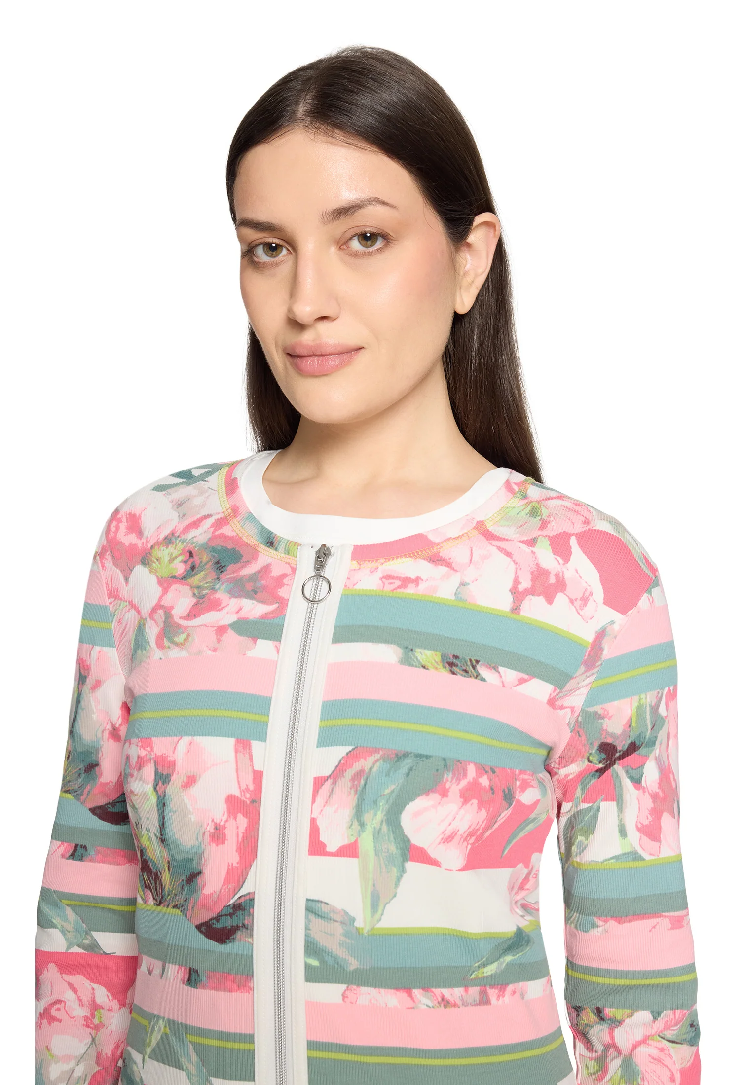 Ribbed Zip Up Cardigan - Image 6