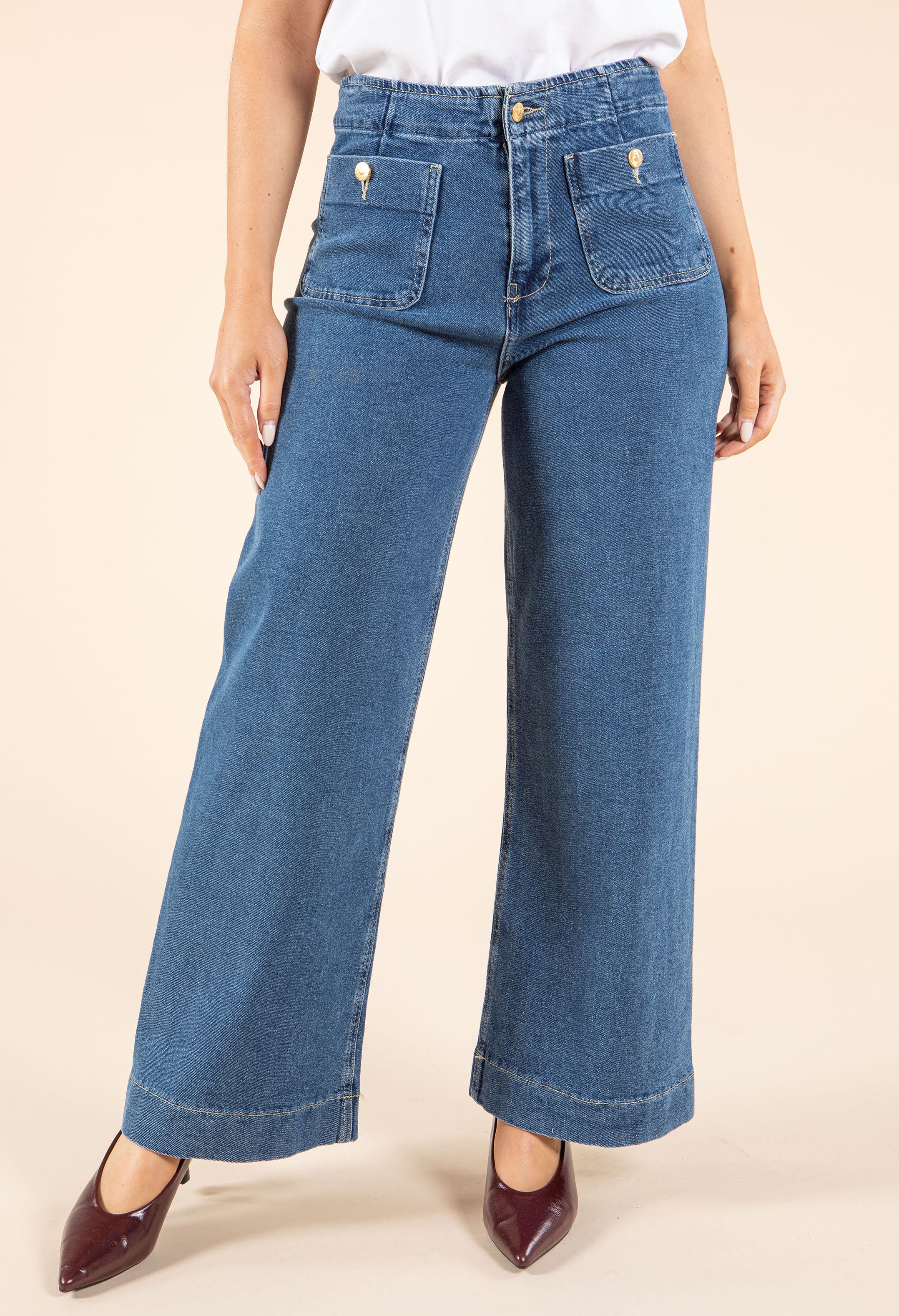 Ruby Seamless Wide Leg Jeans - Image 2