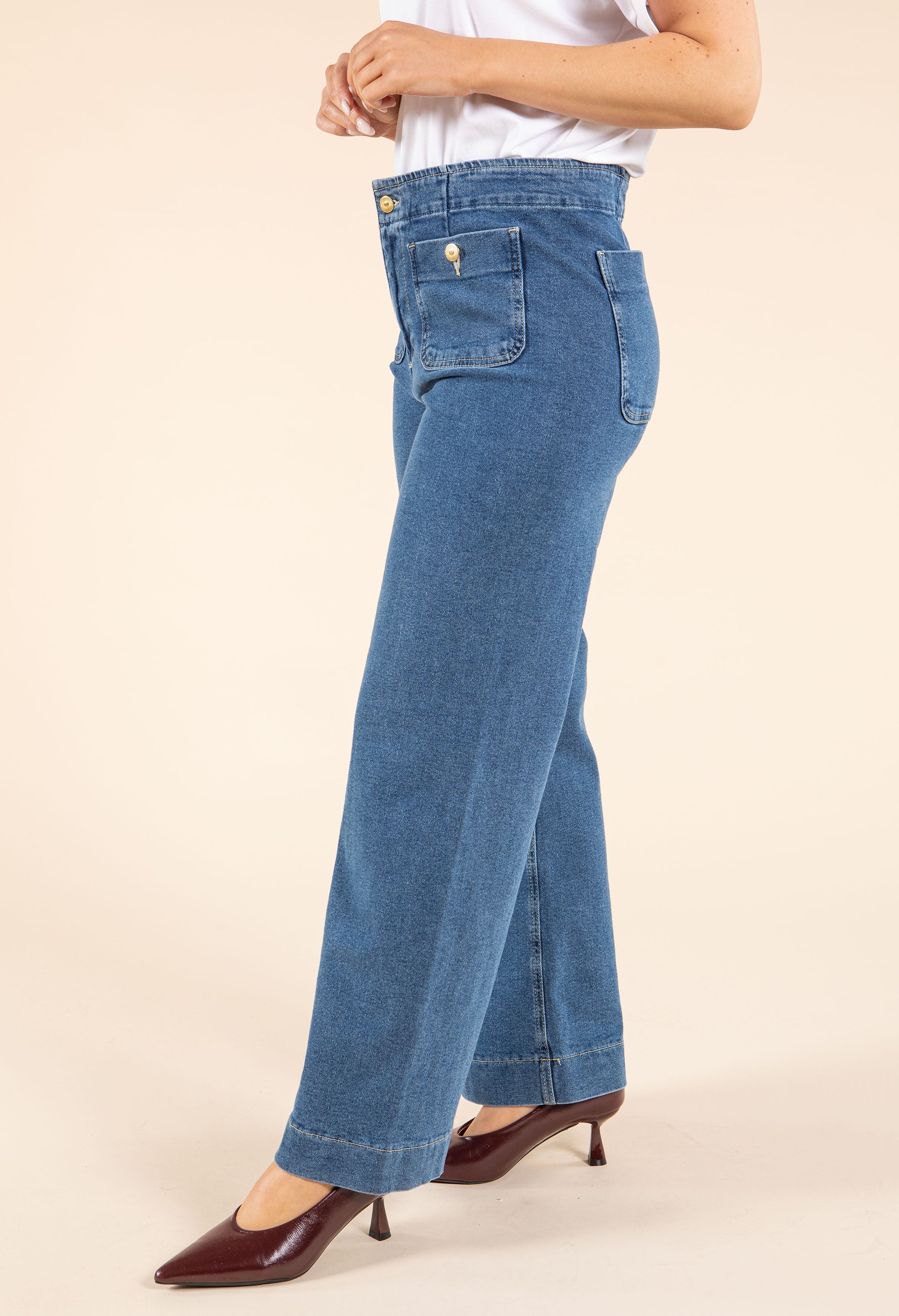 Ruby Seamless Wide Leg Jeans - Image 3