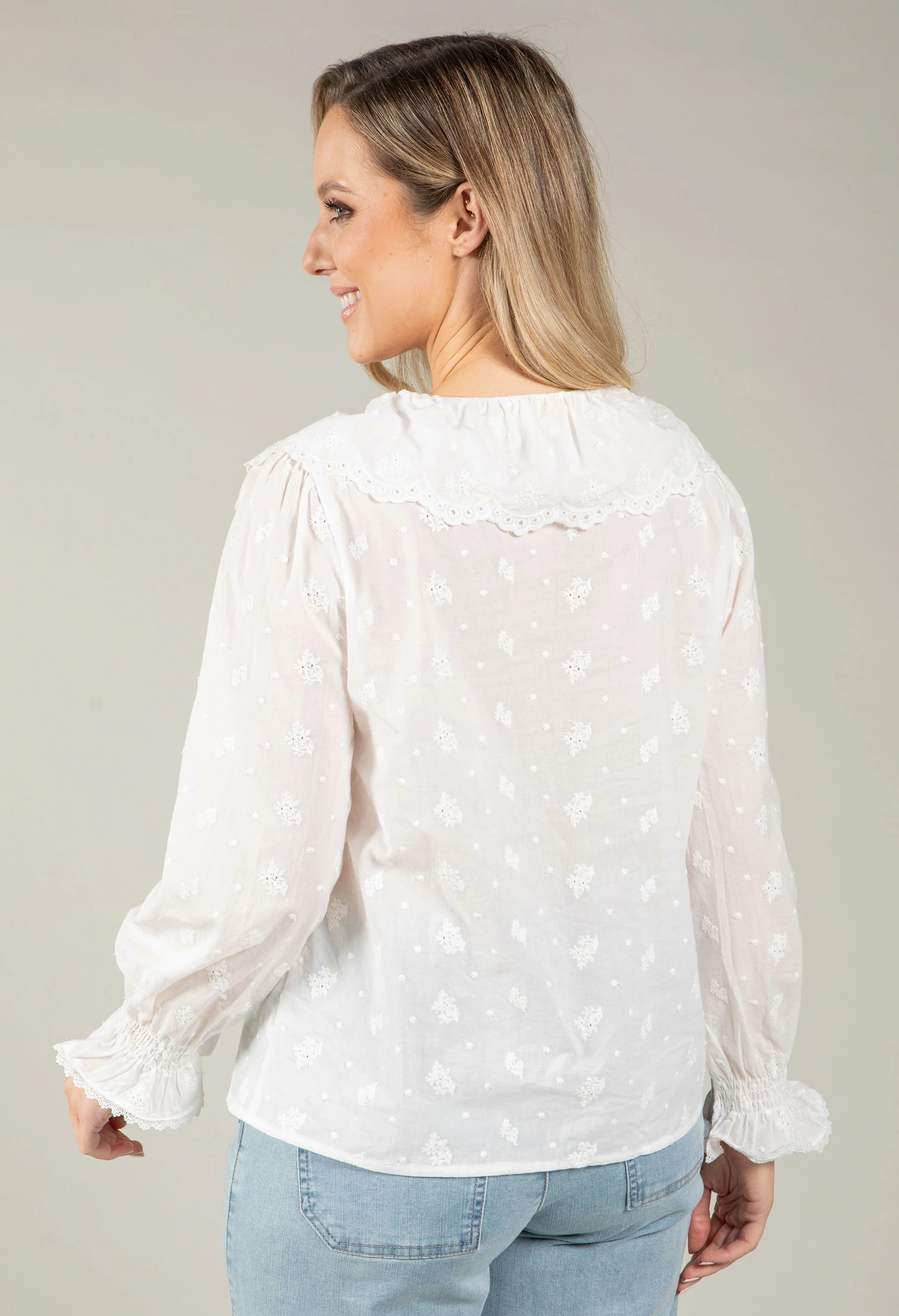 Ruffle V-Neck Blouse - Image 4