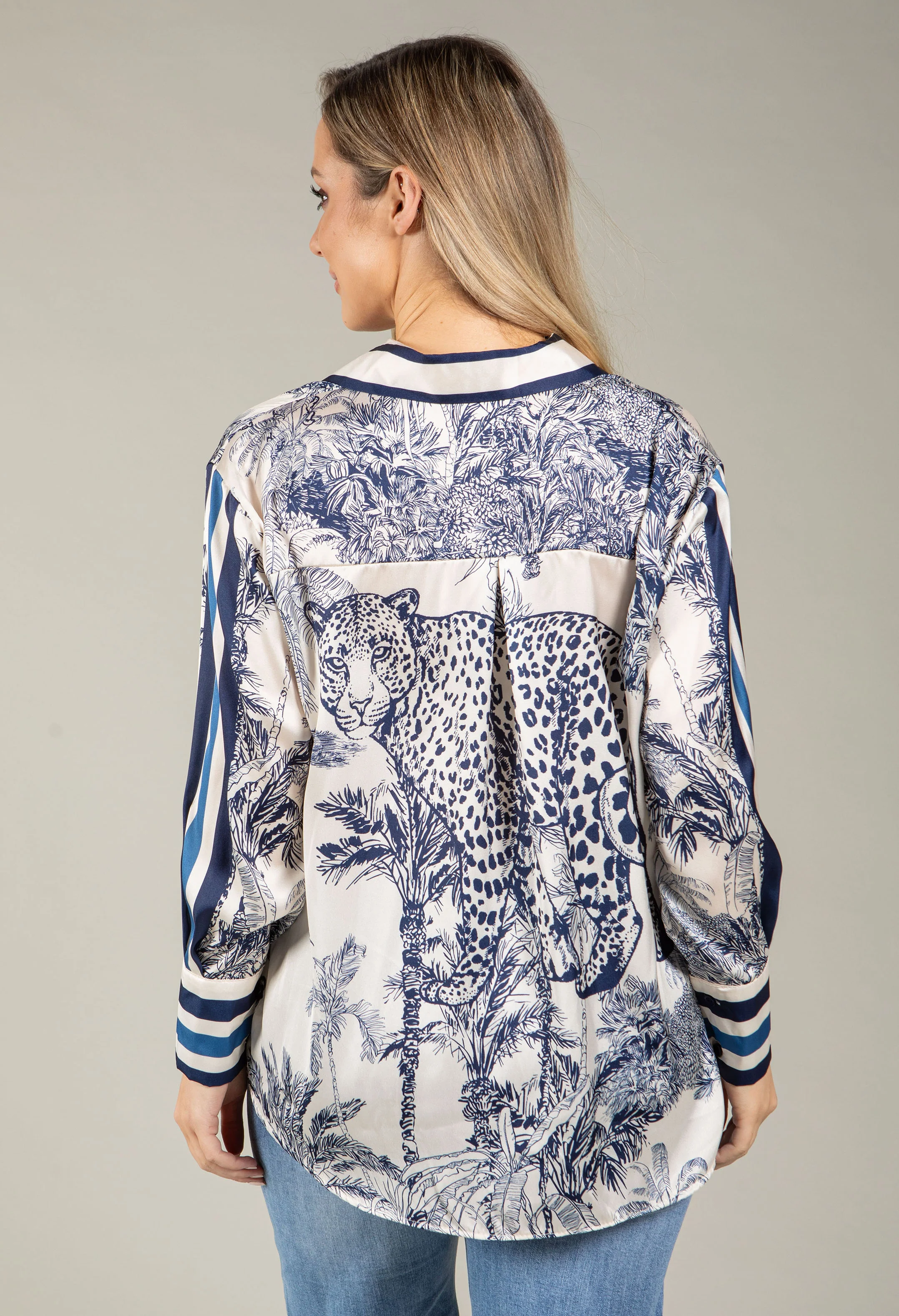 Satin Touch Animal Print Blouse - Image 10