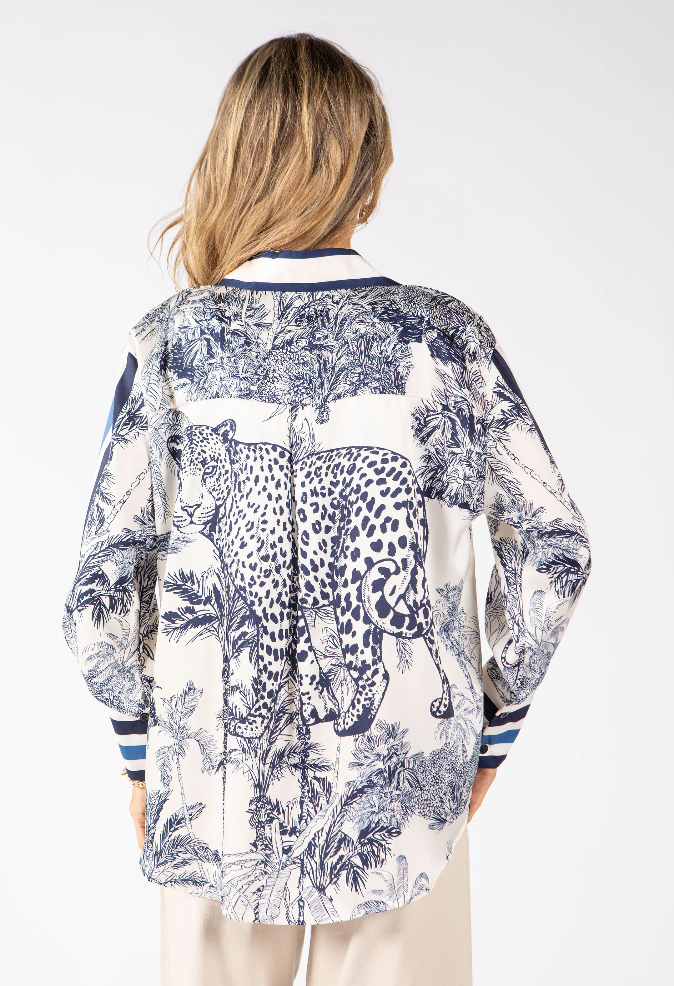 Satin Touch Animal Print Blouse - Image 6