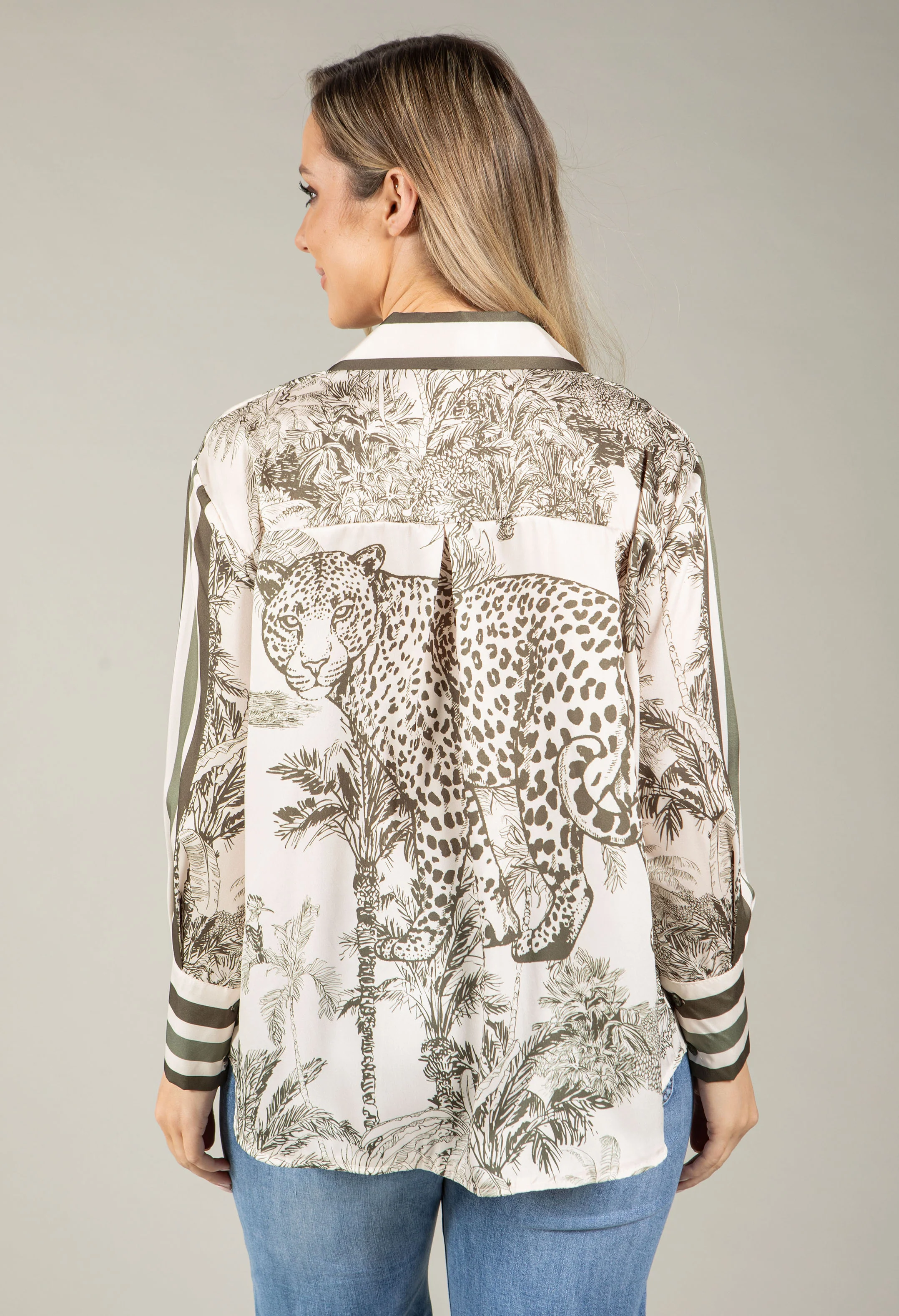 Satin Touch Animal Print Blouse - Image 5