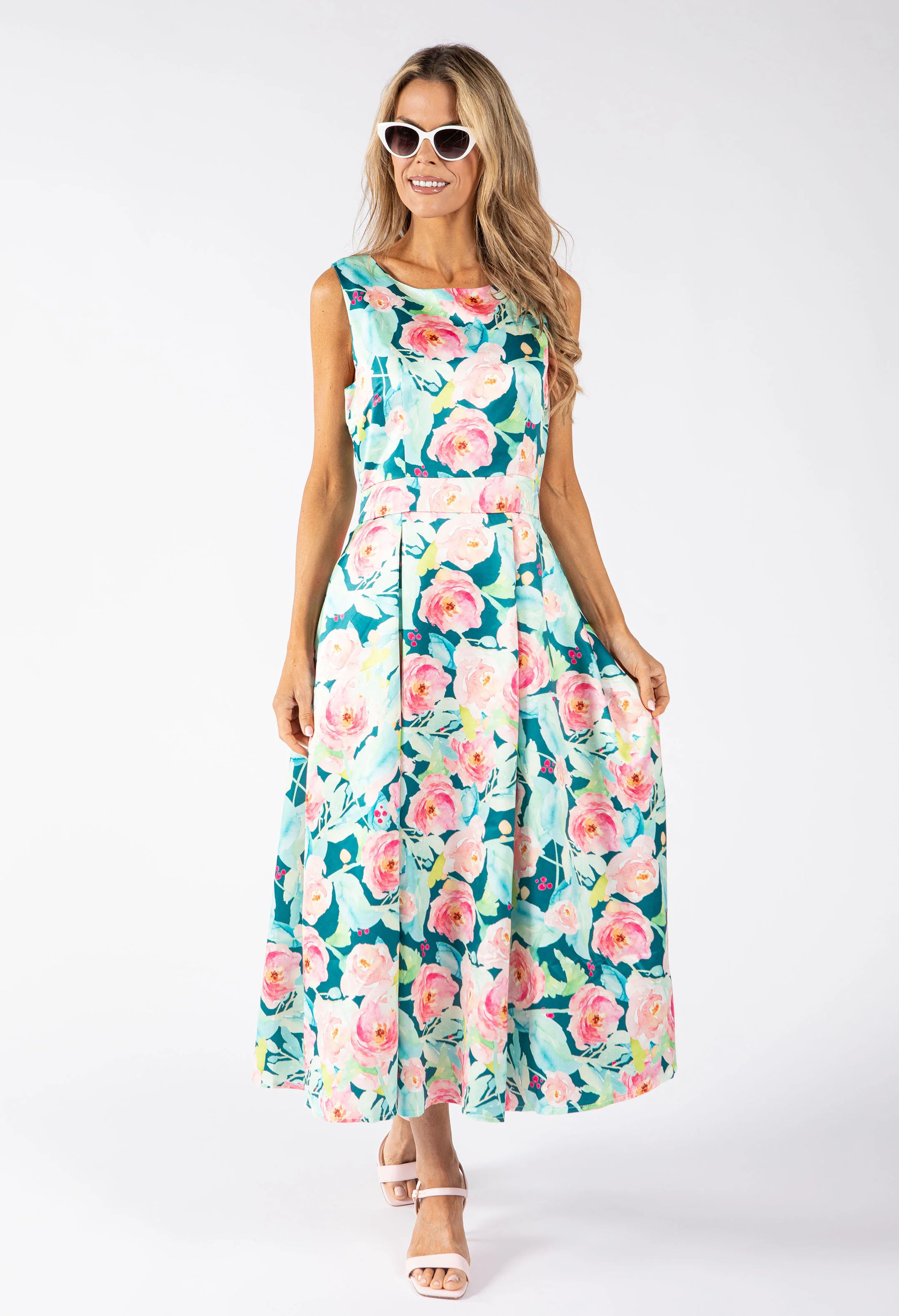 Satin Touch Rose Dress - Image 3