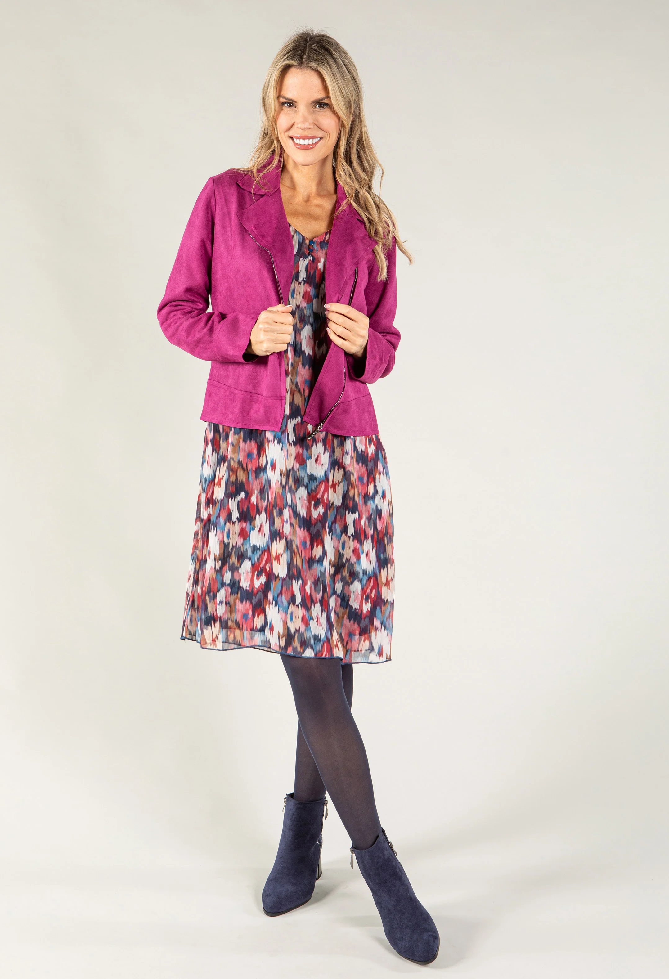 Colour Fleck V Neckline Dress - Image 3